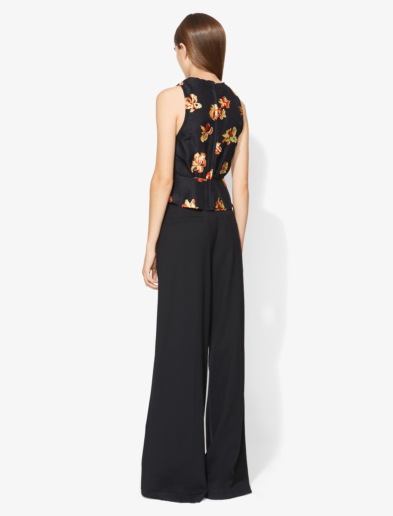 Floral Jacquard Tie Detail Top #3