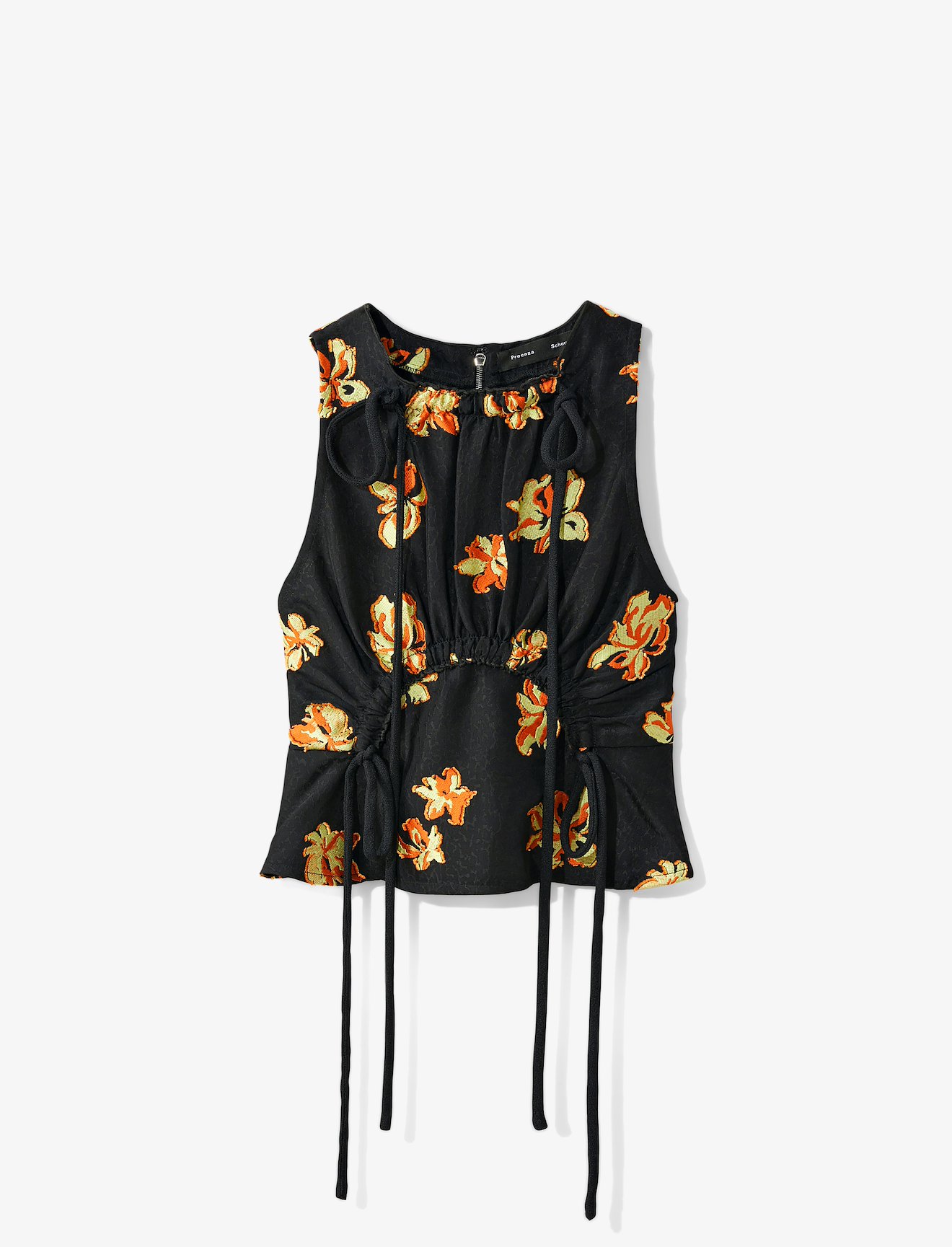 Floral Jacquard Tie Detail Top #5