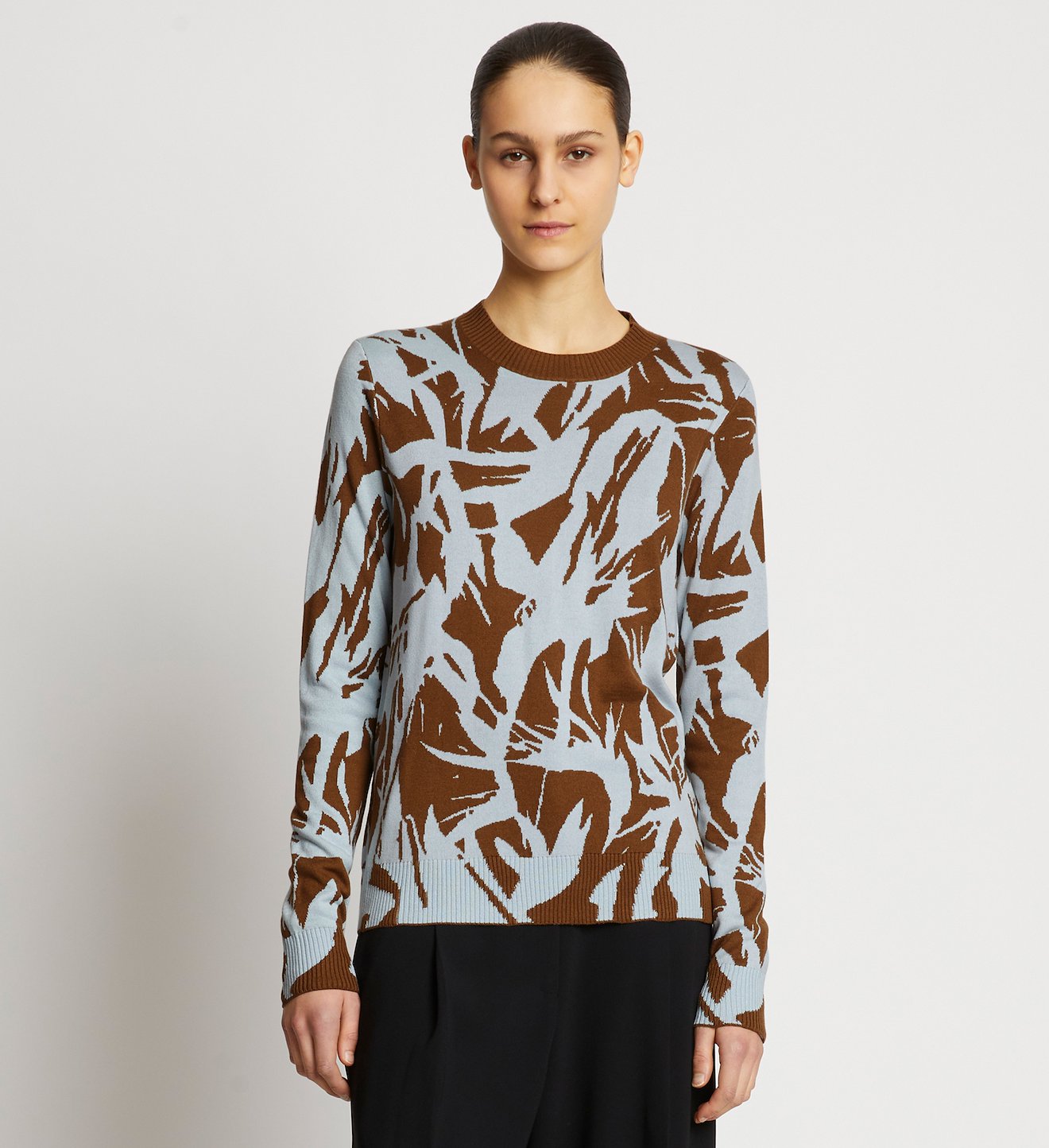 Floral Silk Jacquard Sweater