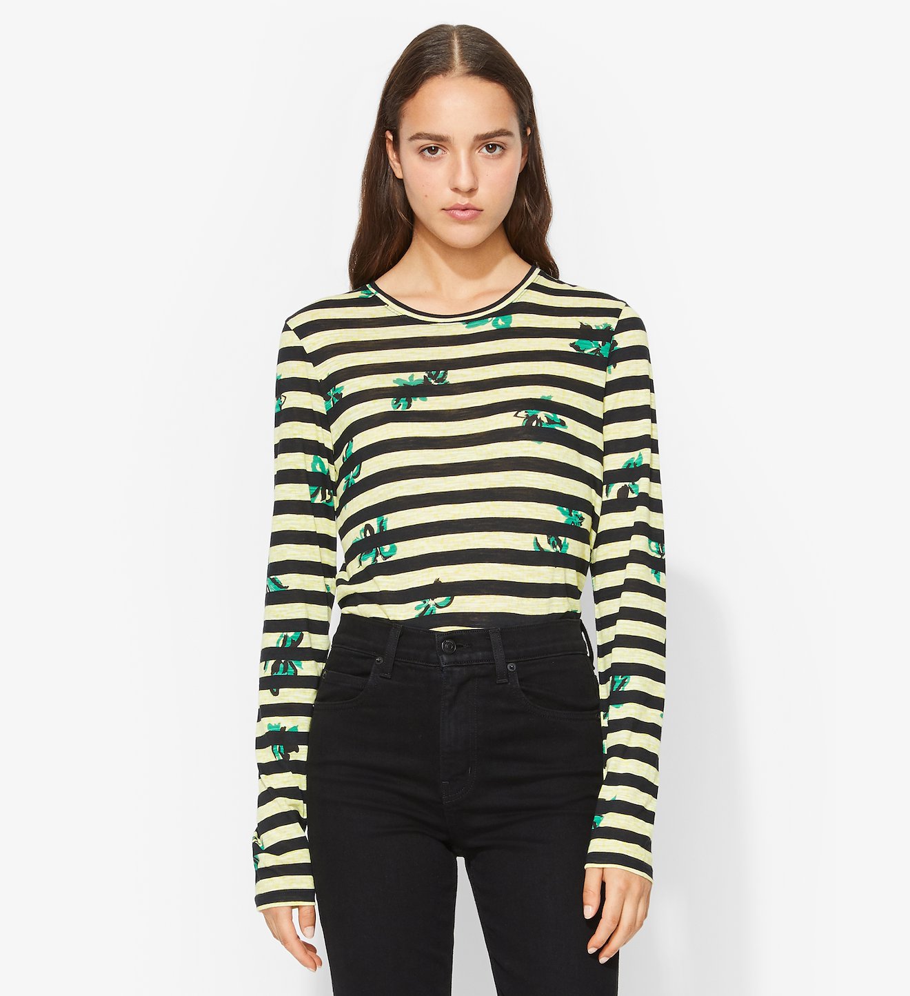 Floral Stripe Long Sleeve T-Shirt