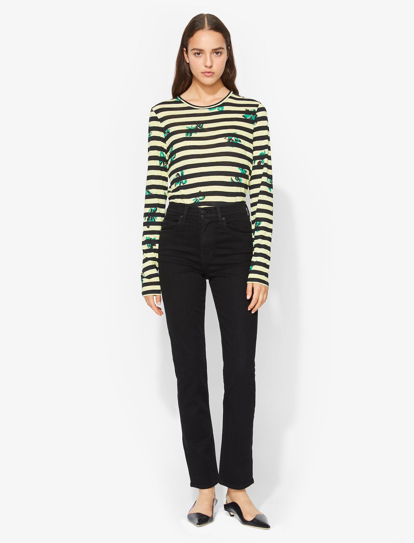 Floral Stripe Long Sleeve T-Shirt #1
