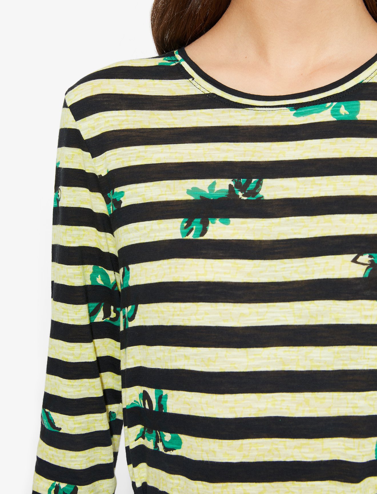 Floral Stripe Long Sleeve T-Shirt #4