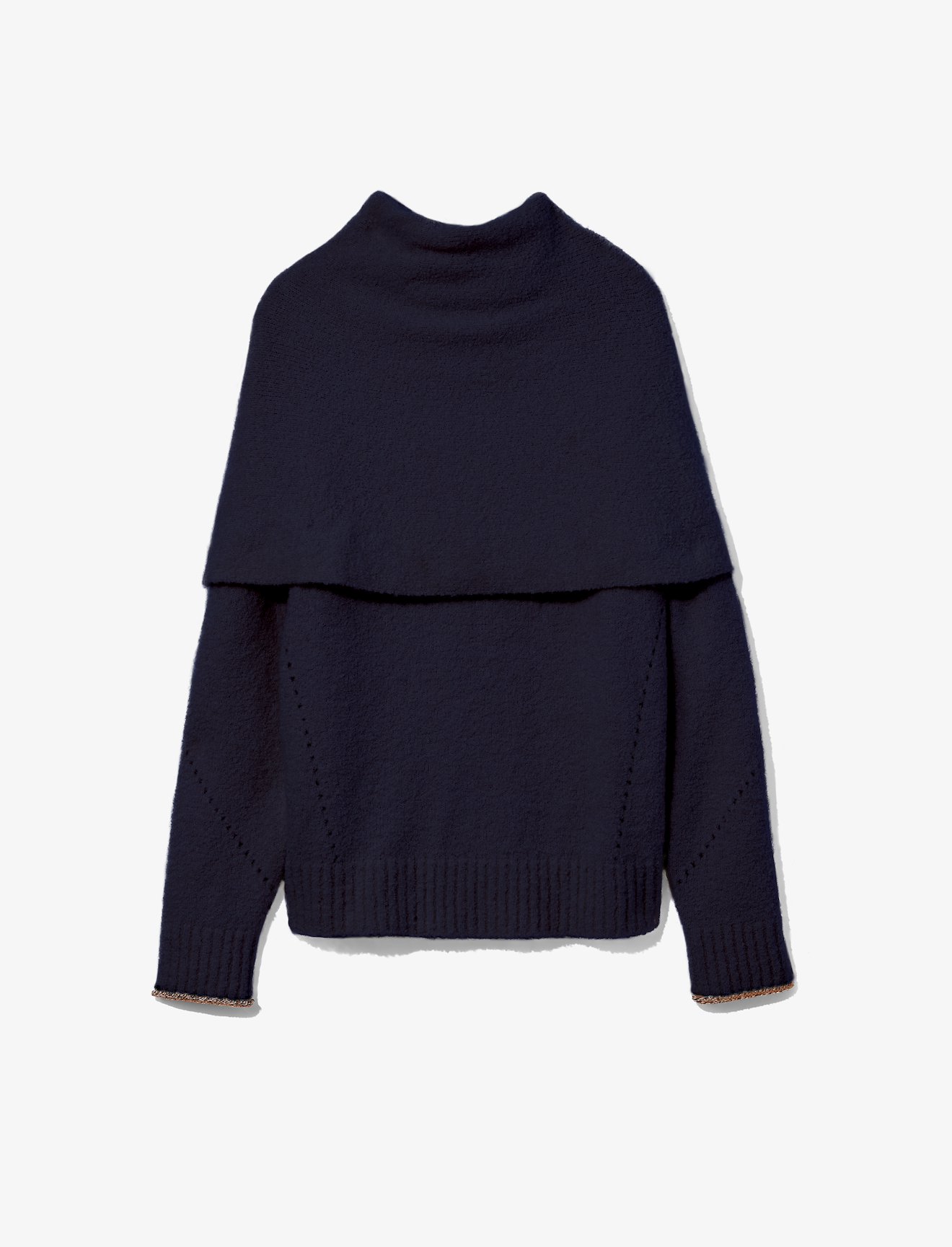 Fold Over Textured Knit Sweater #4