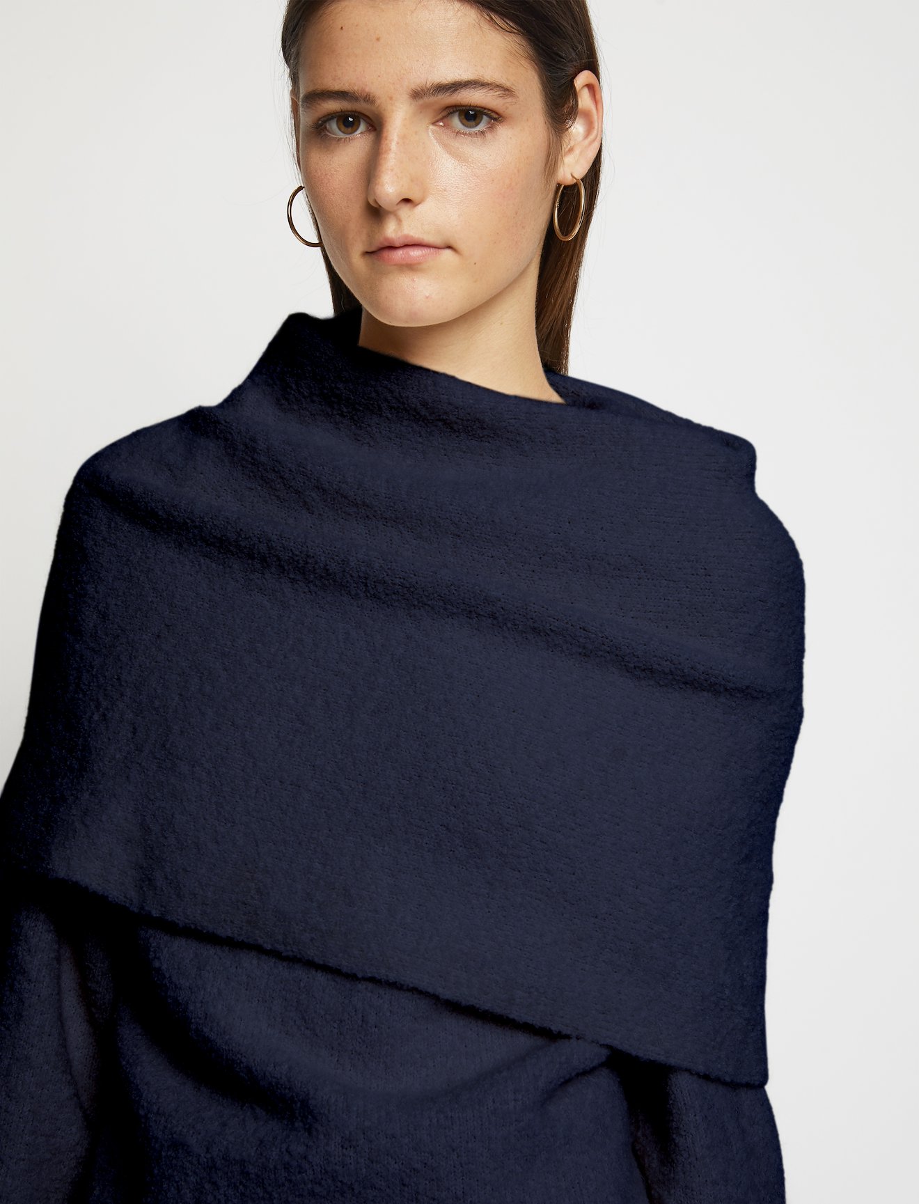 Fold Over Textured Knit Sweater #3