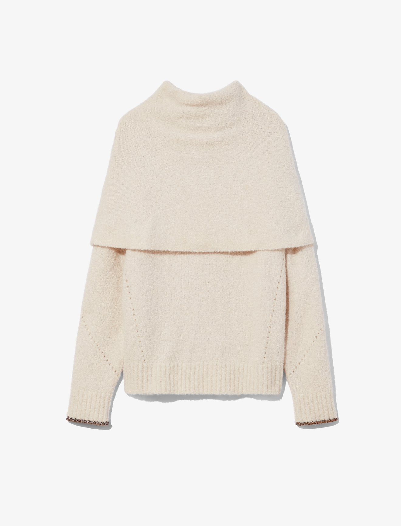 Fold Over Textured Knit Sweater #4