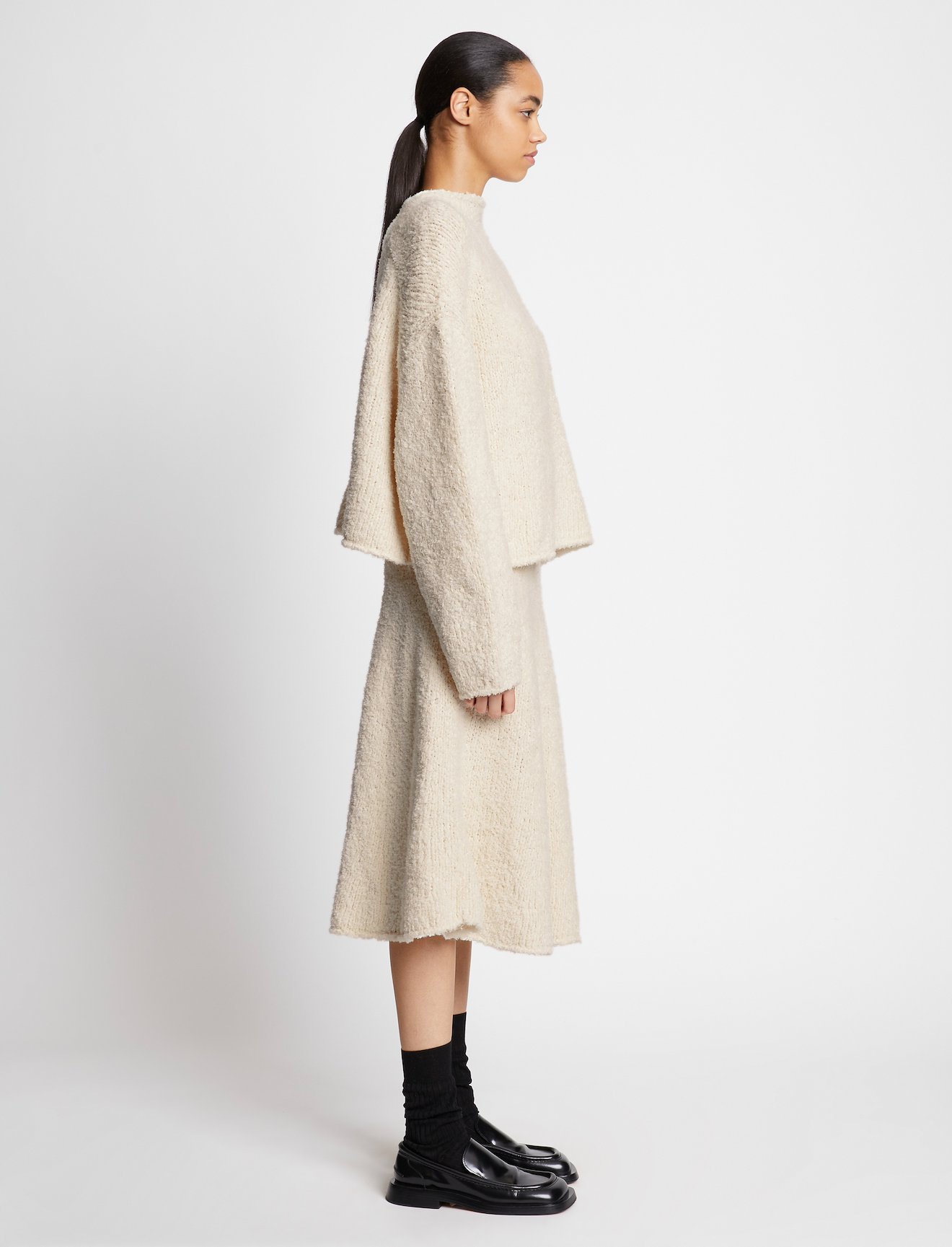 Frayed Cotton Knit Skirt #1