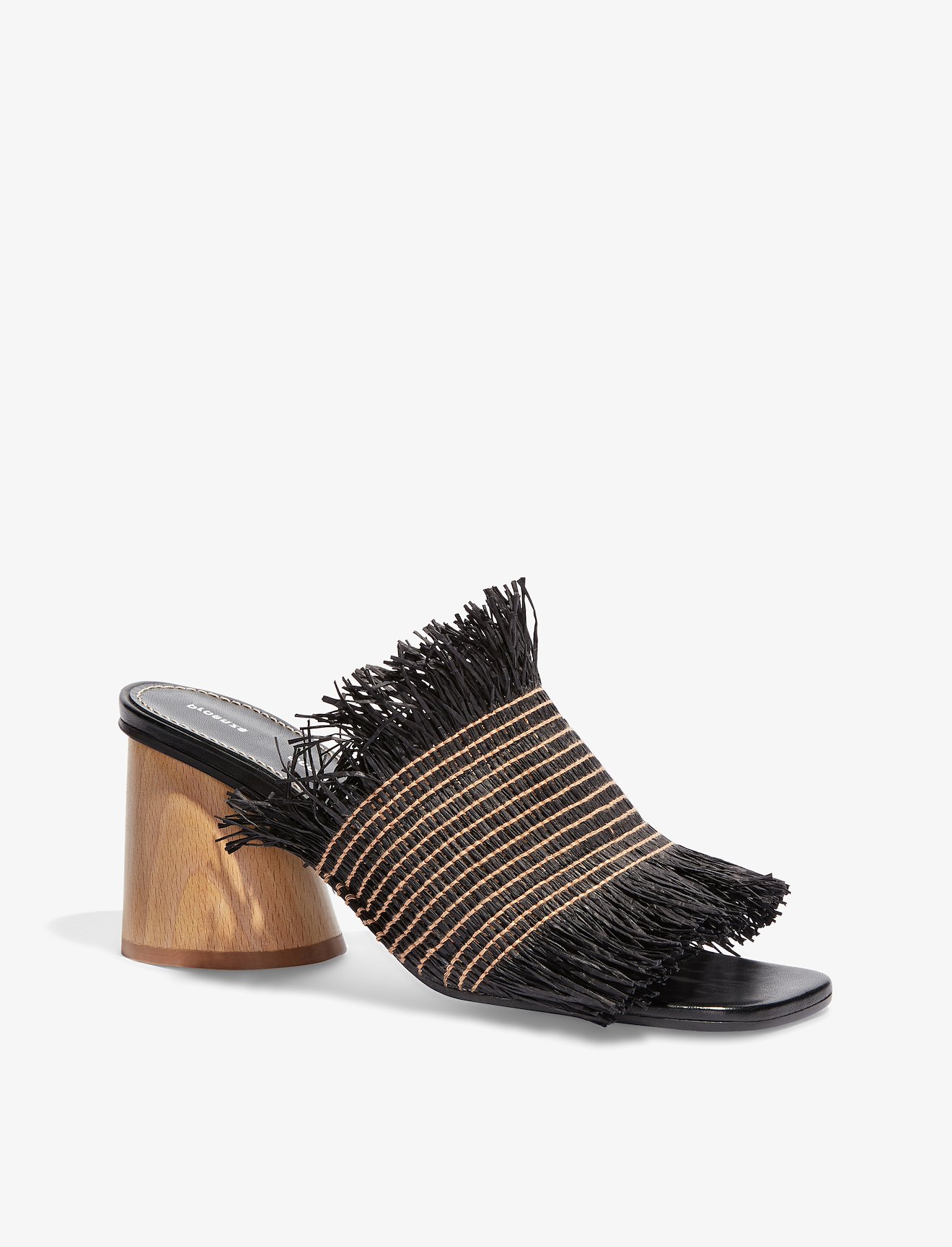 Fringe Wood Heel Slides #1