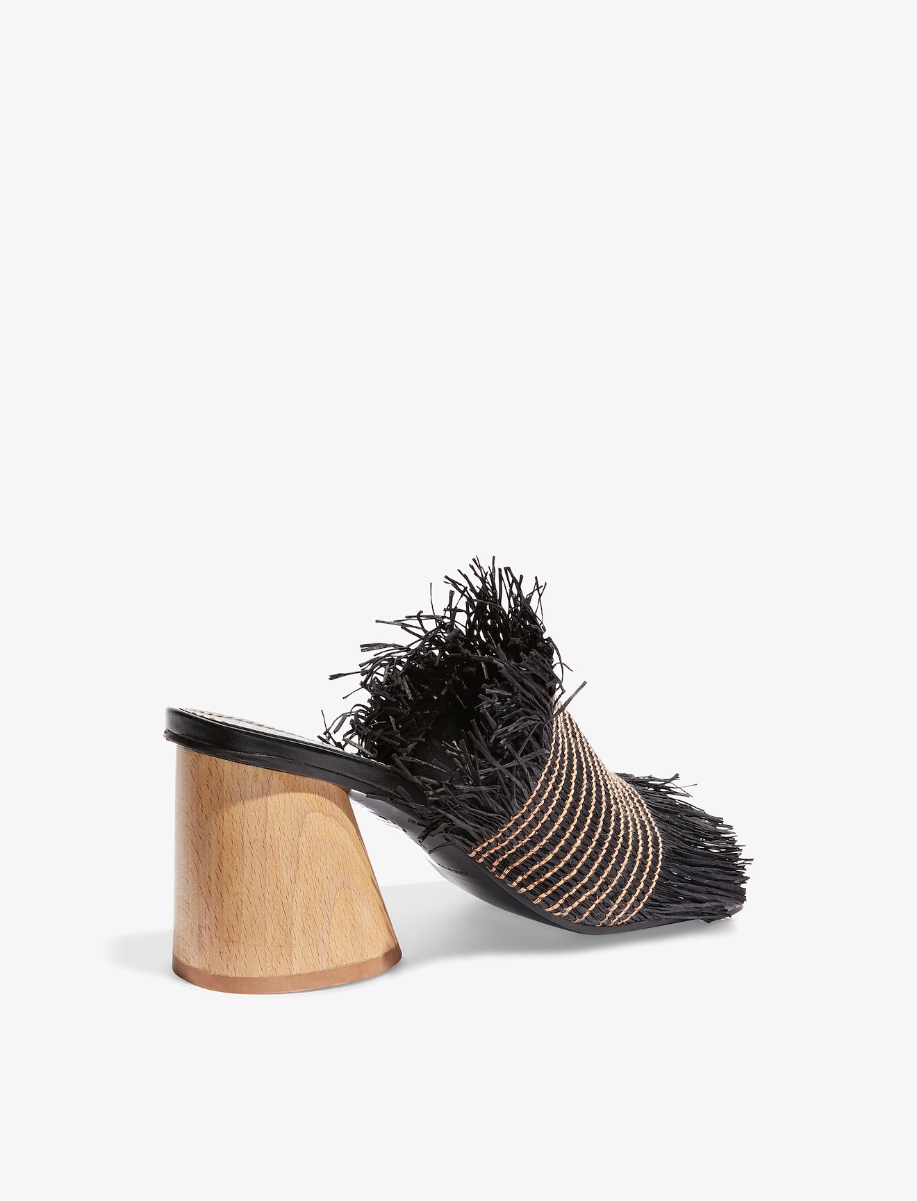 Fringe Wood Heel Slides #2