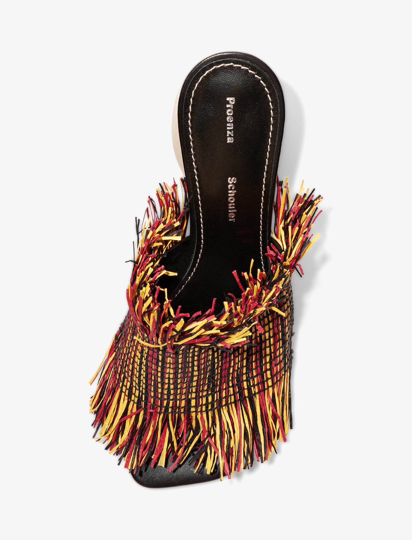 Fringe Wood Heel Slides #3