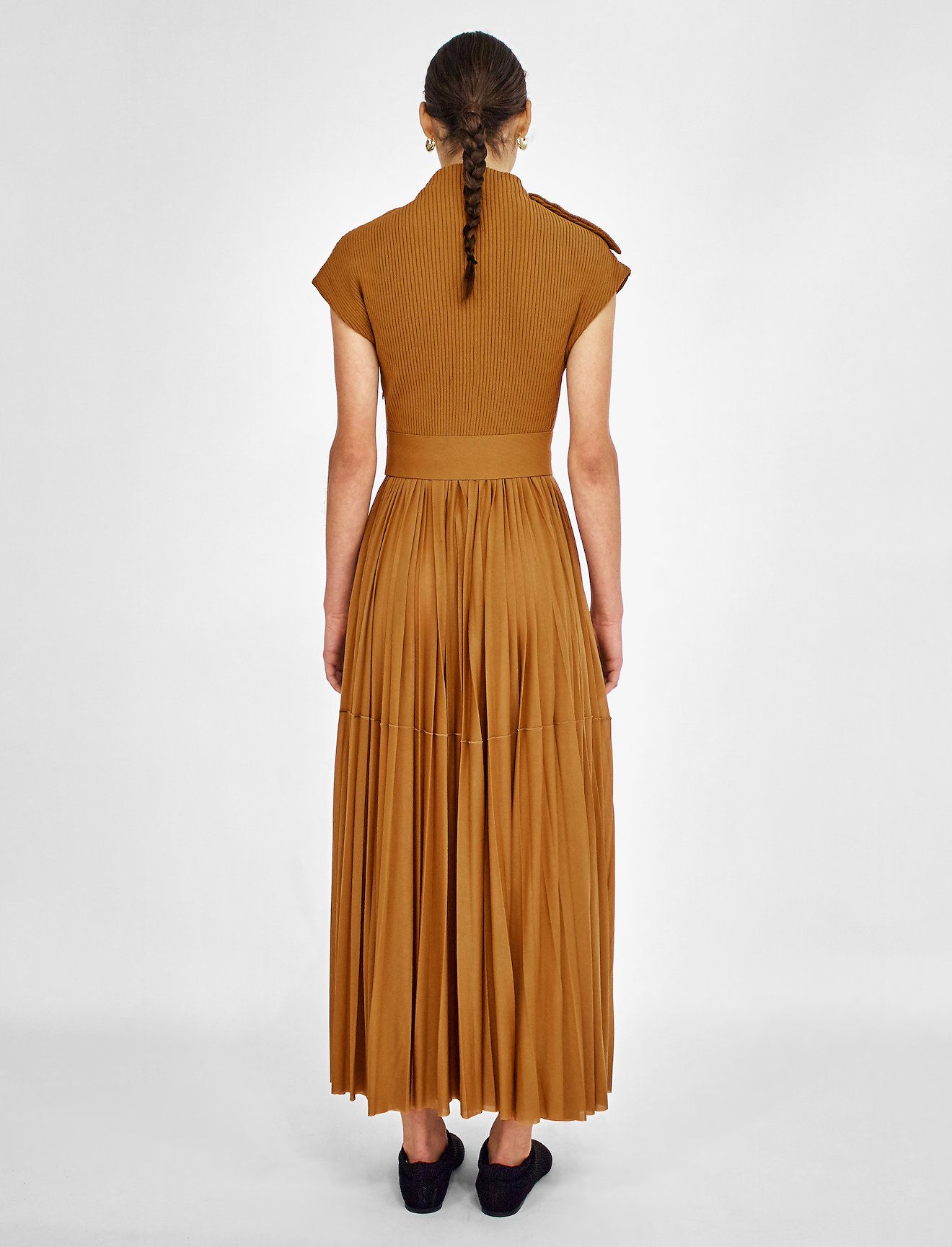 Gauze Combo Draped Knit Dress #2