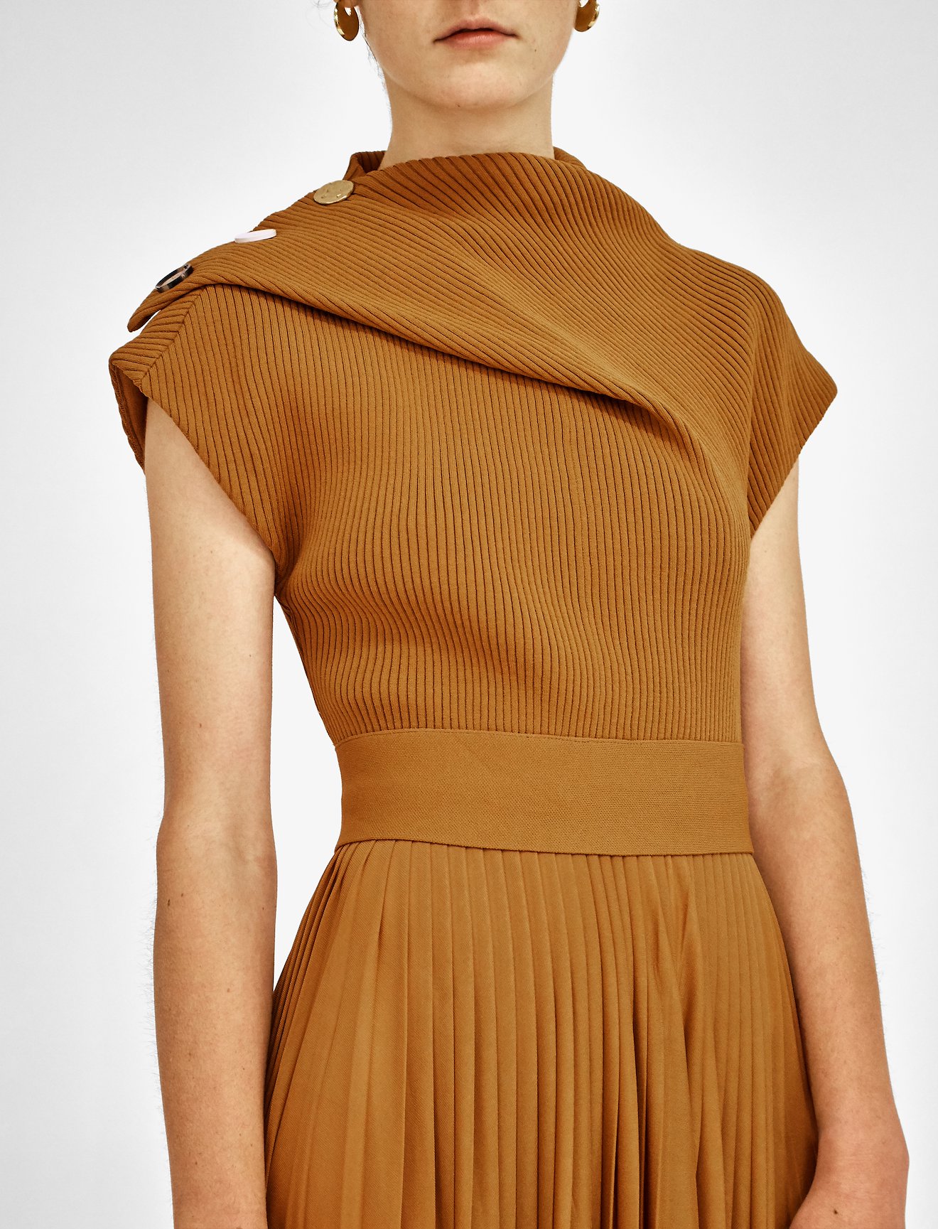 Gauze Combo Draped Knit Dress #5