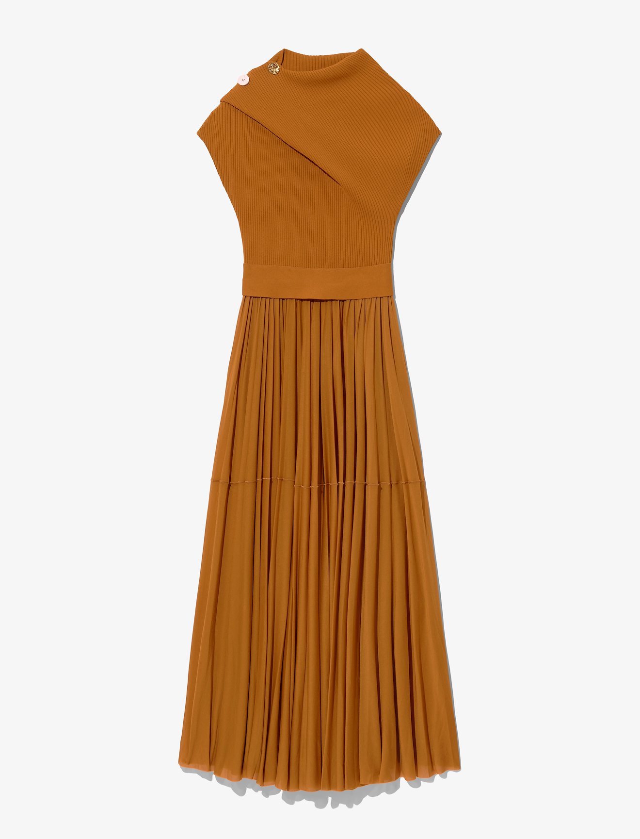 Gauze Combo Draped Knit Dress #4