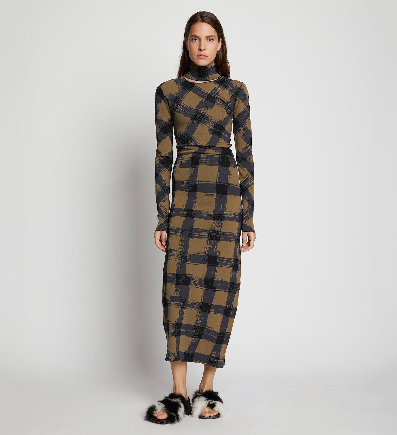 Gingham Jacquard Dress