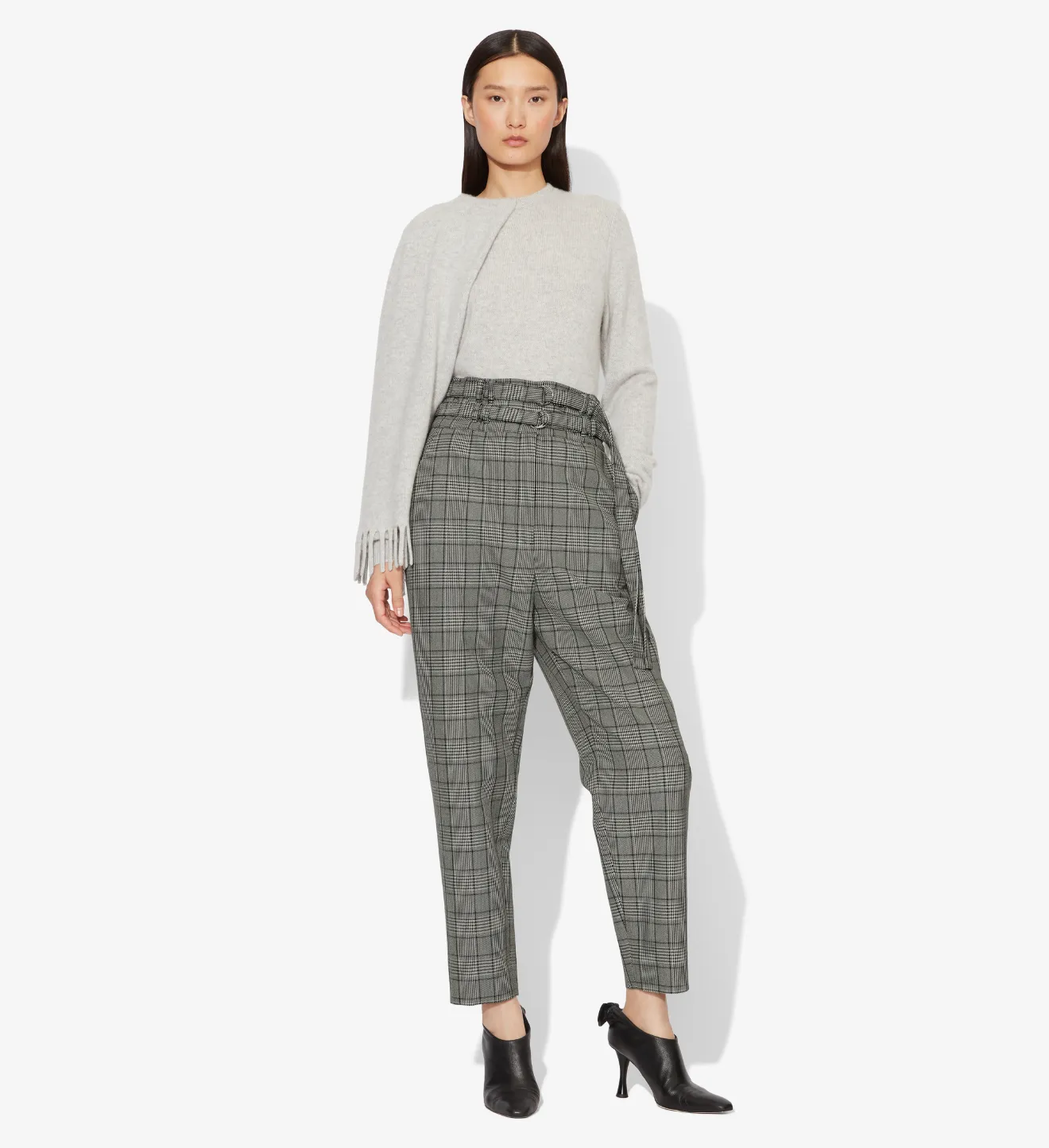 plaid tapered pants