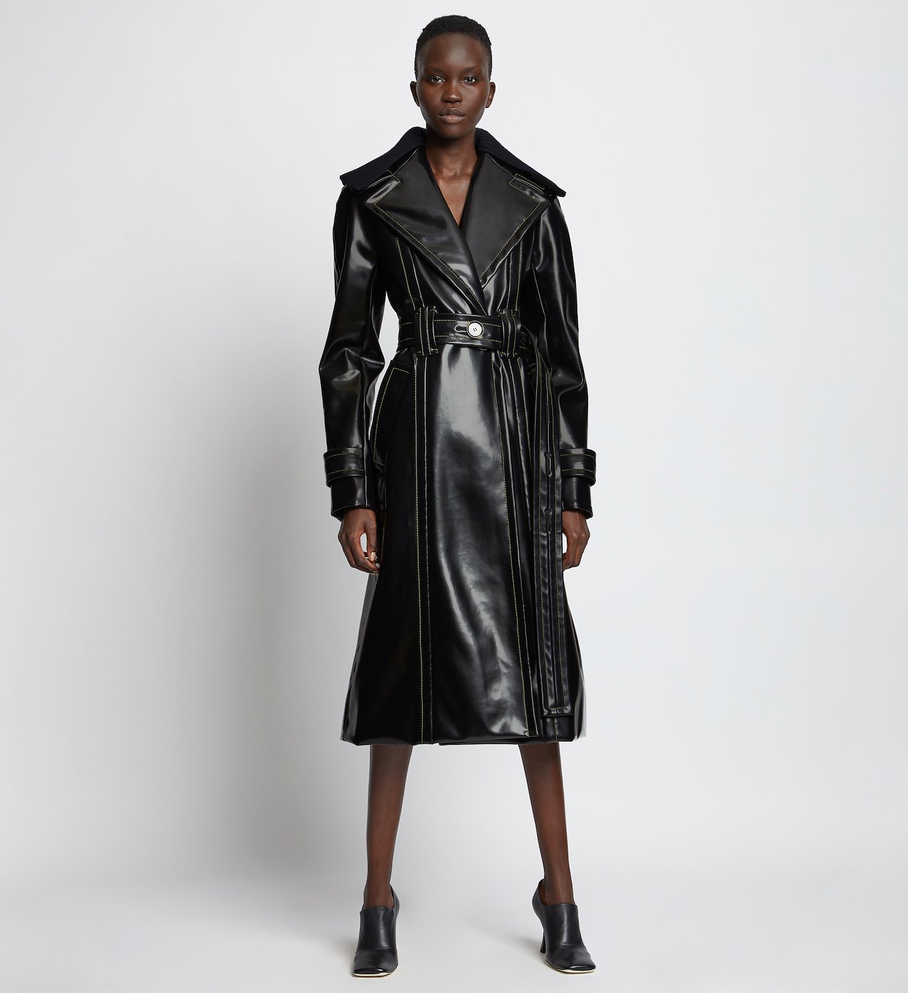 Glossy Ciré Coat