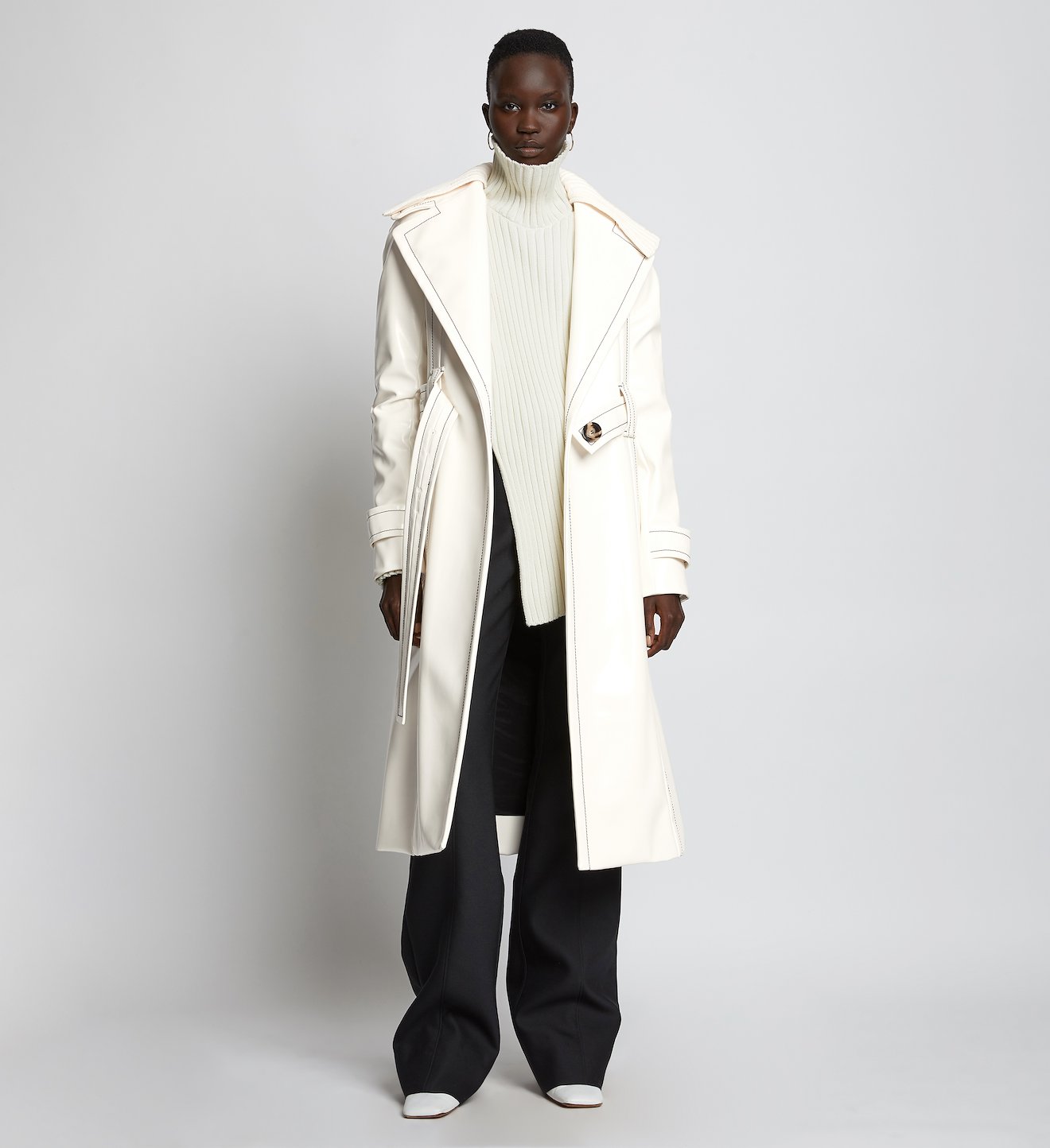 Glossy Ciré Coat