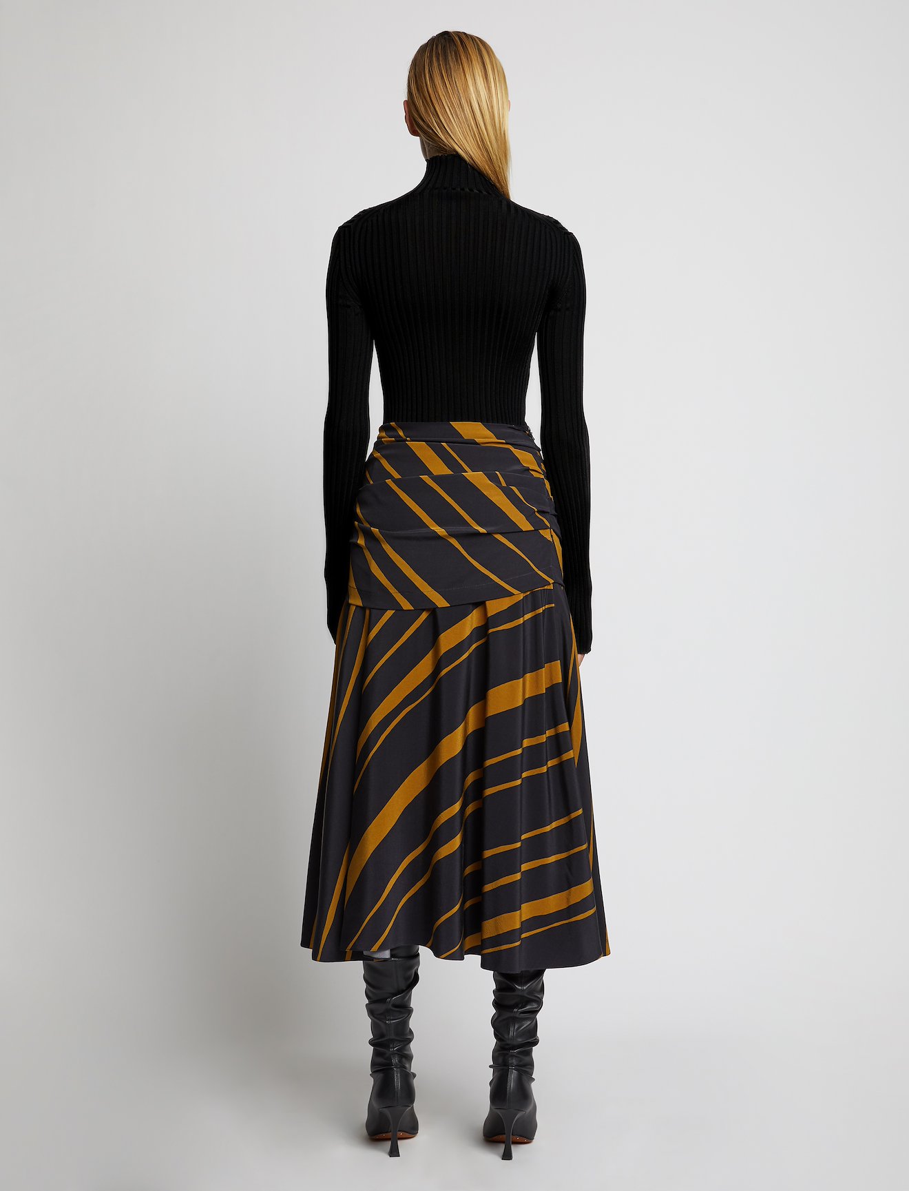Glossy Rib Knit Turtleneck Top #2