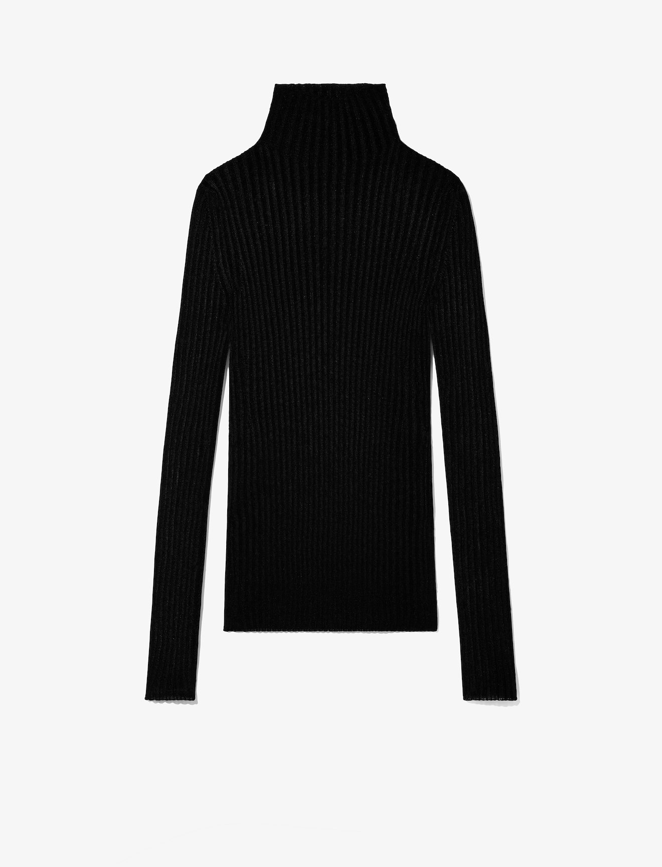 Glossy Rib Knit Turtleneck Top #4