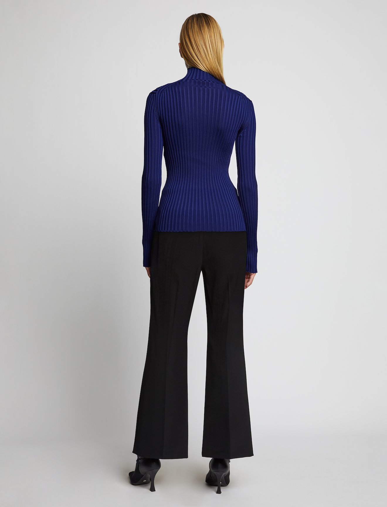Glossy Rib Knit Turtleneck Top #2