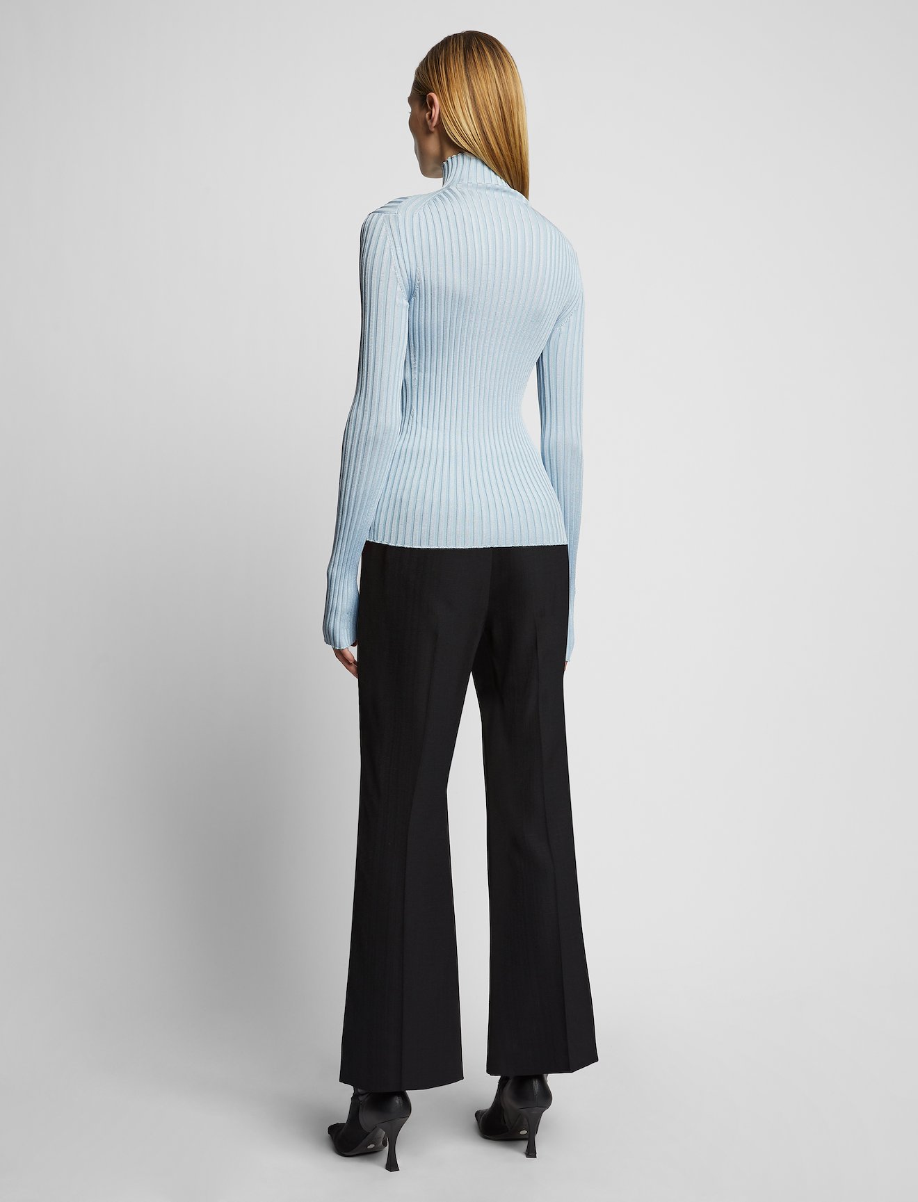 Glossy Rib Knit Turtleneck Top #2