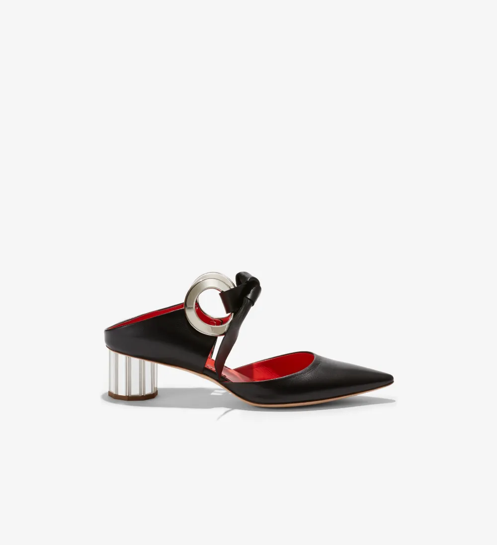 Grommet Block Heel Mule