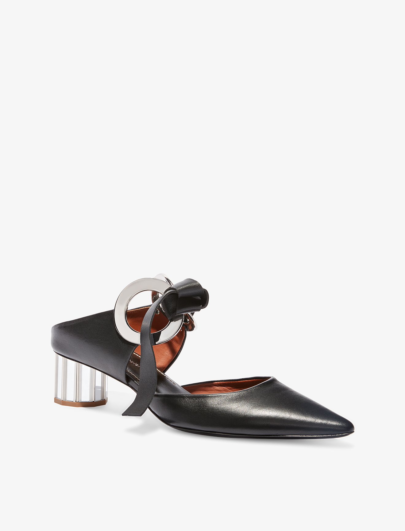 Grommet Block Heel Mules #1