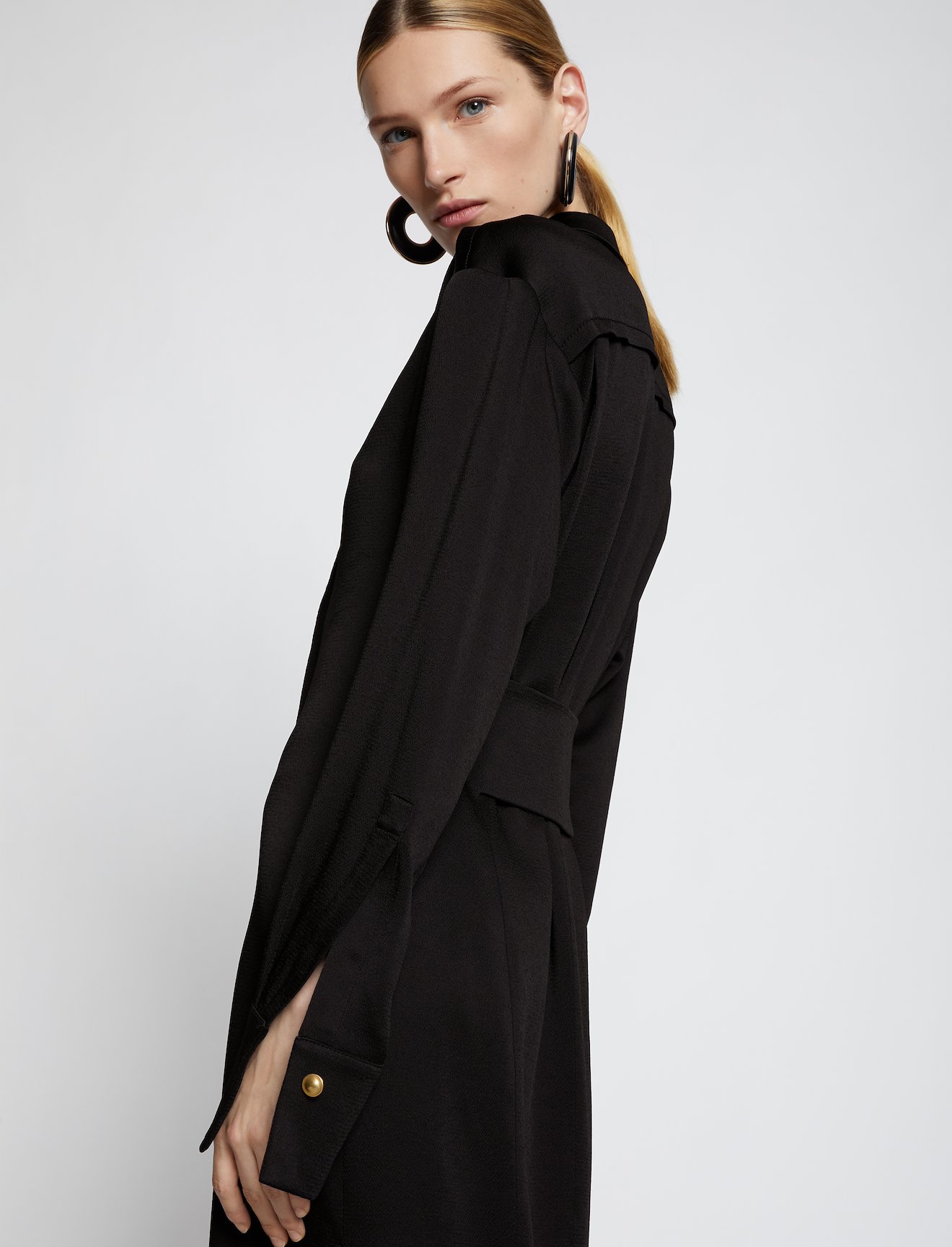 Hammered Satin Long Sleeve Dress #3