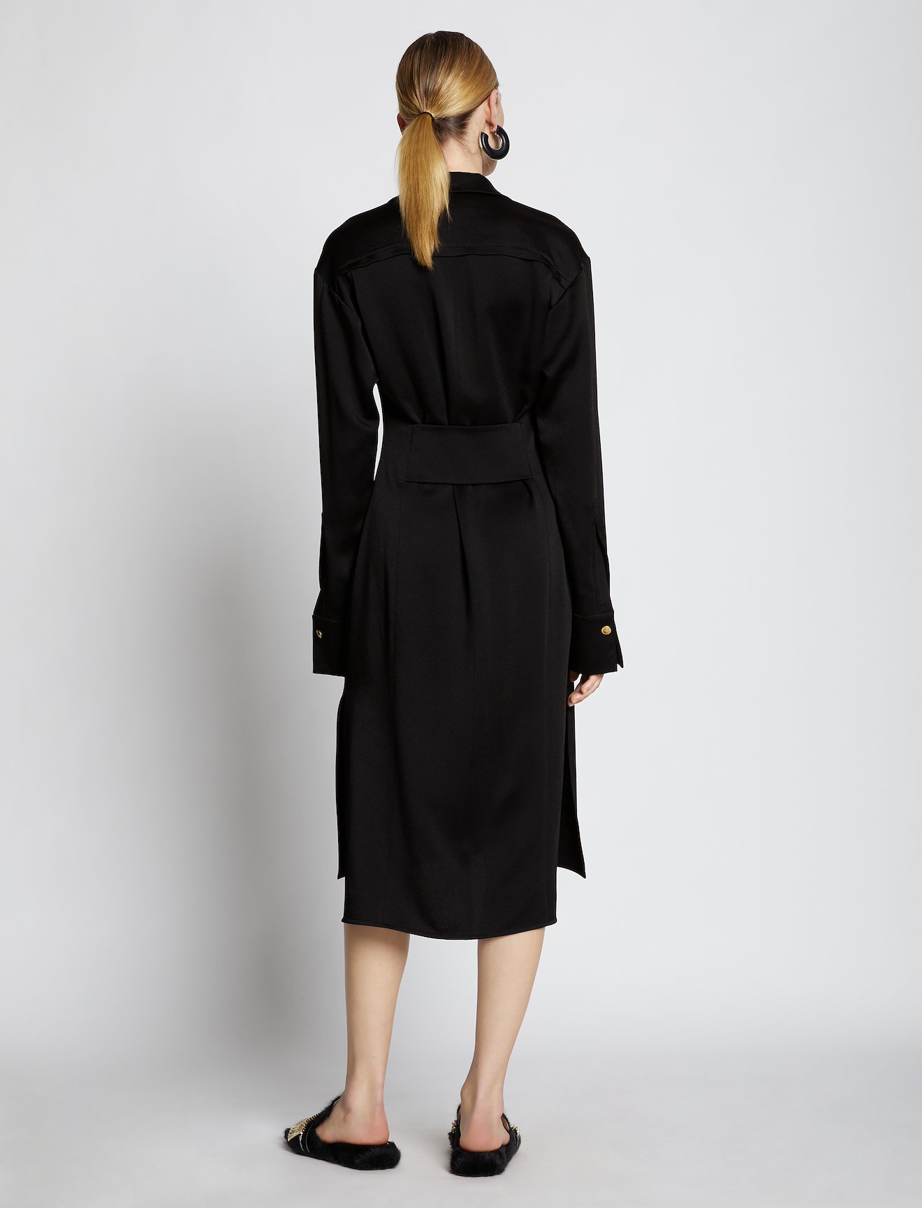 Hammered Satin Long Sleeve Dress #2