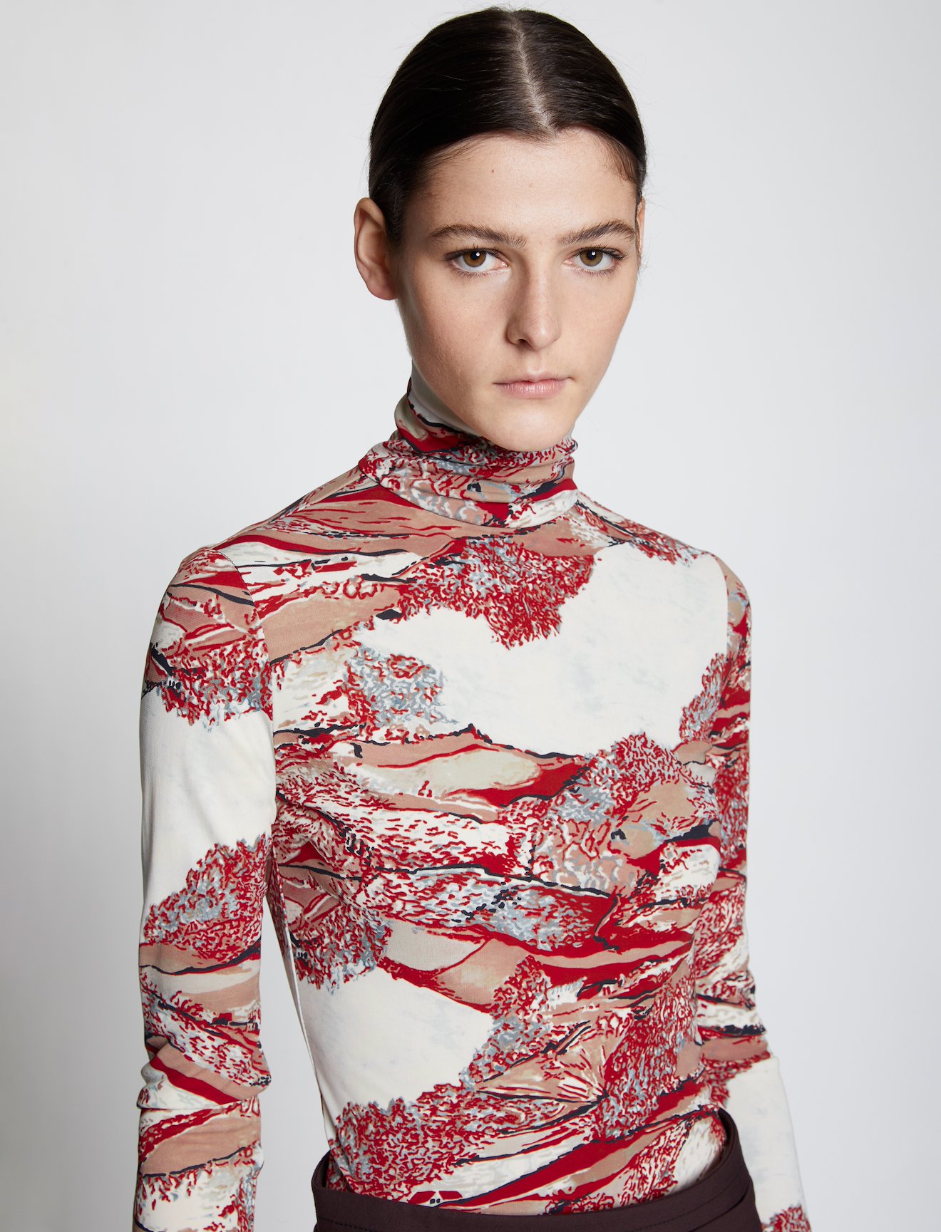 Hillscape-print long-sleeve top #3