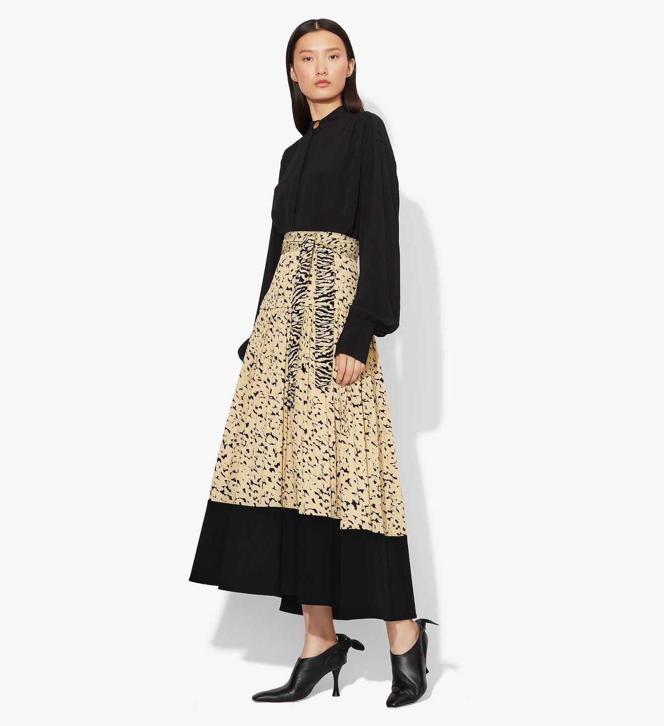 Inky Leopard Midi Skirt