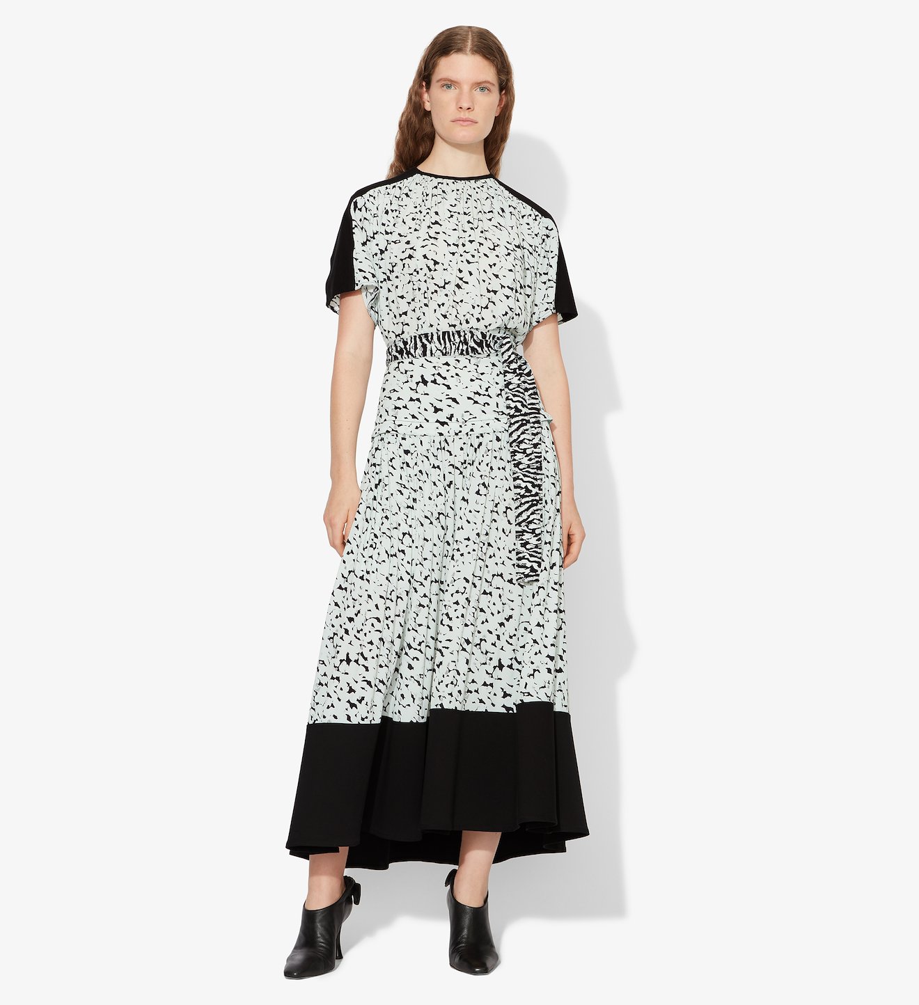 Inky Leopard Midi Skirt