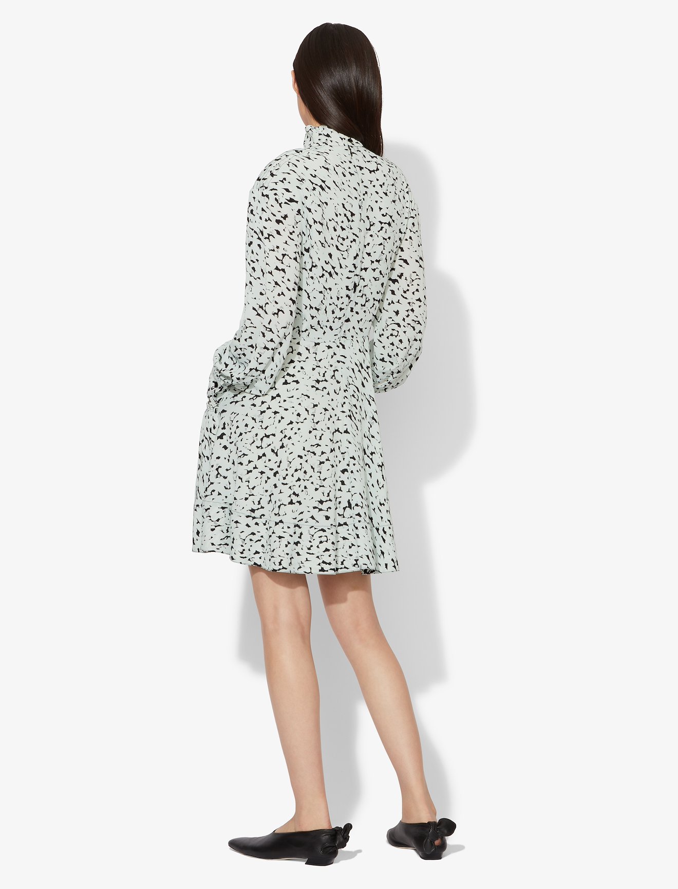 Inky Leopard Print Long Sleeve Short Dress #2