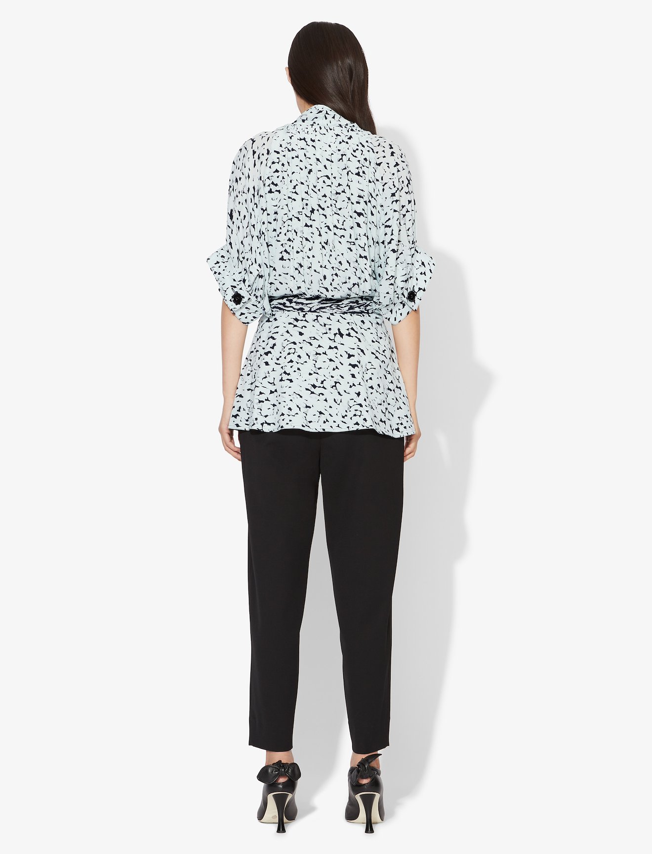 Inky Leopard Print Short Sleeve Wrap Top #2