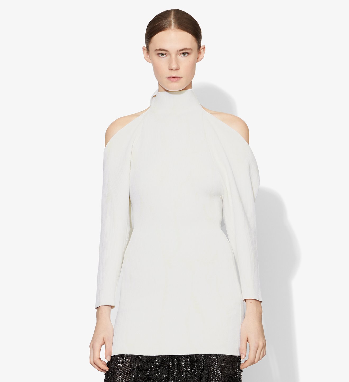 Jacquard Long Sleeve Bandana Neck Dress