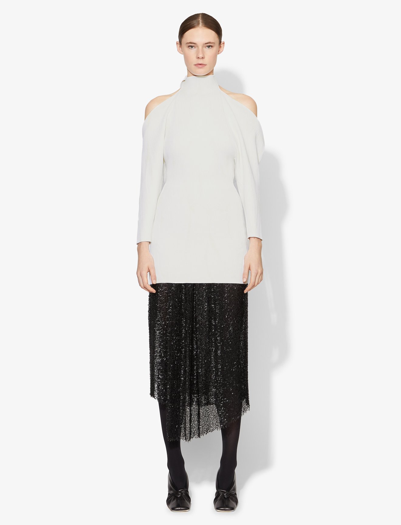 Jacquard Long Sleeve Bandana Neck Dress #1
