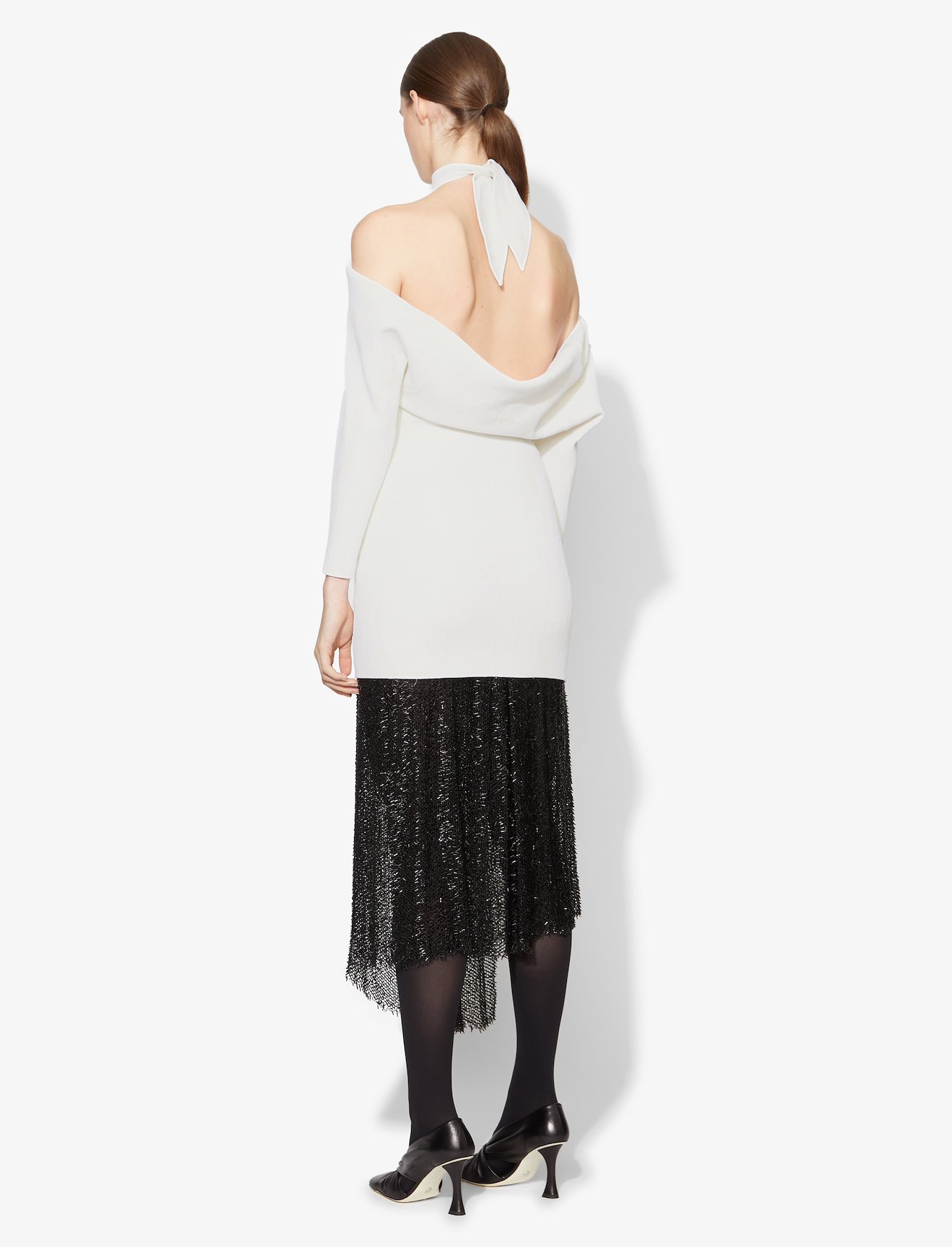 Jacquard Long Sleeve Bandana Neck Dress #2