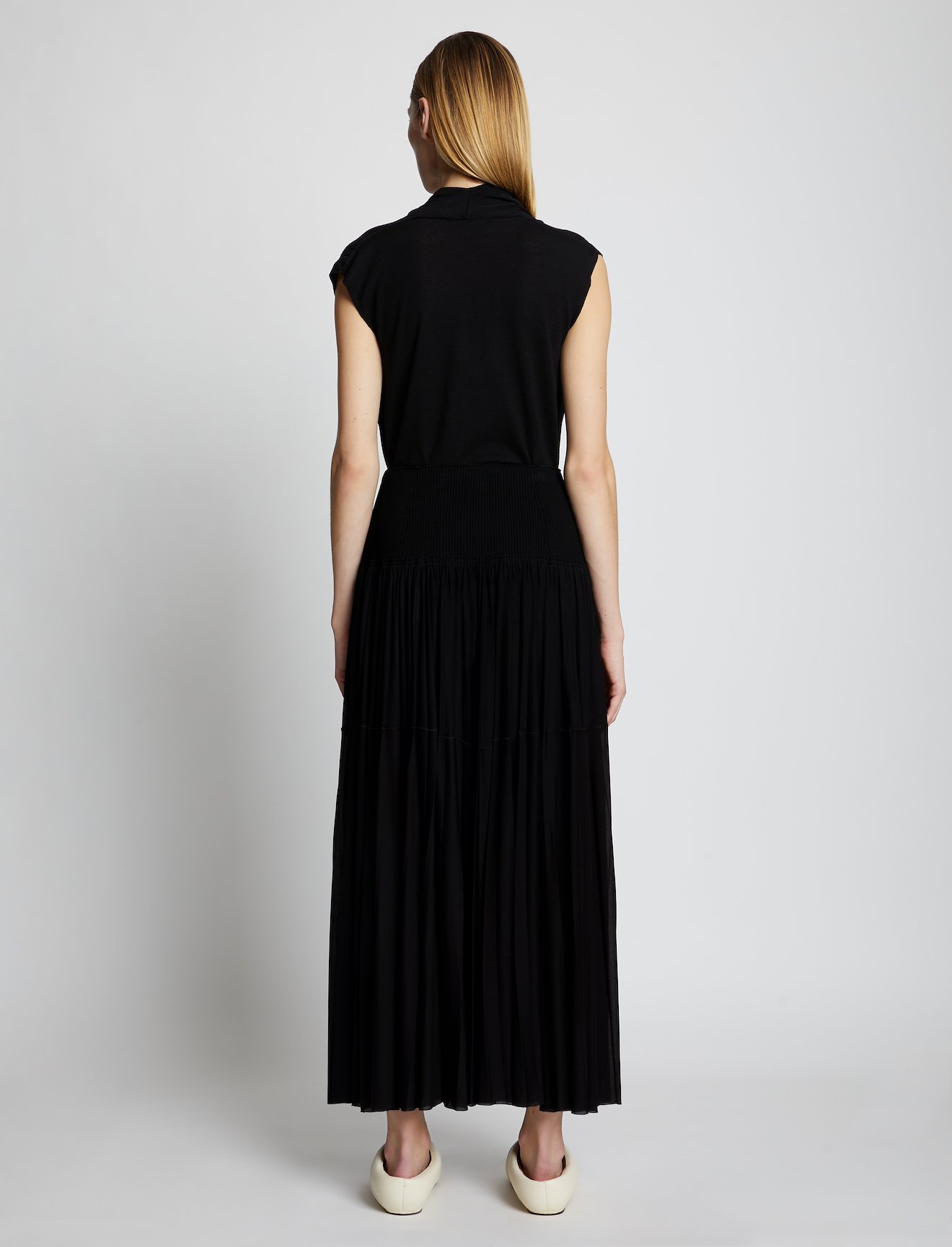 Knit Gauze Combo Draped Skirt #2