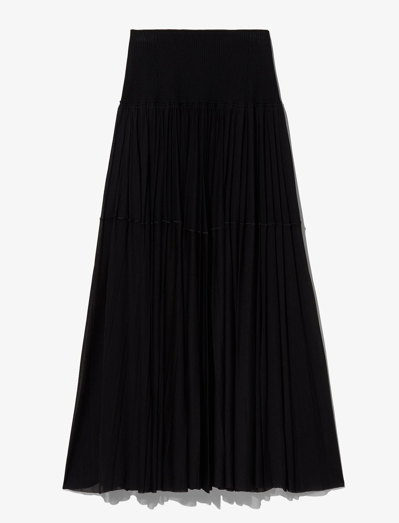 Knit Gauze Combo Draped Skirt #4