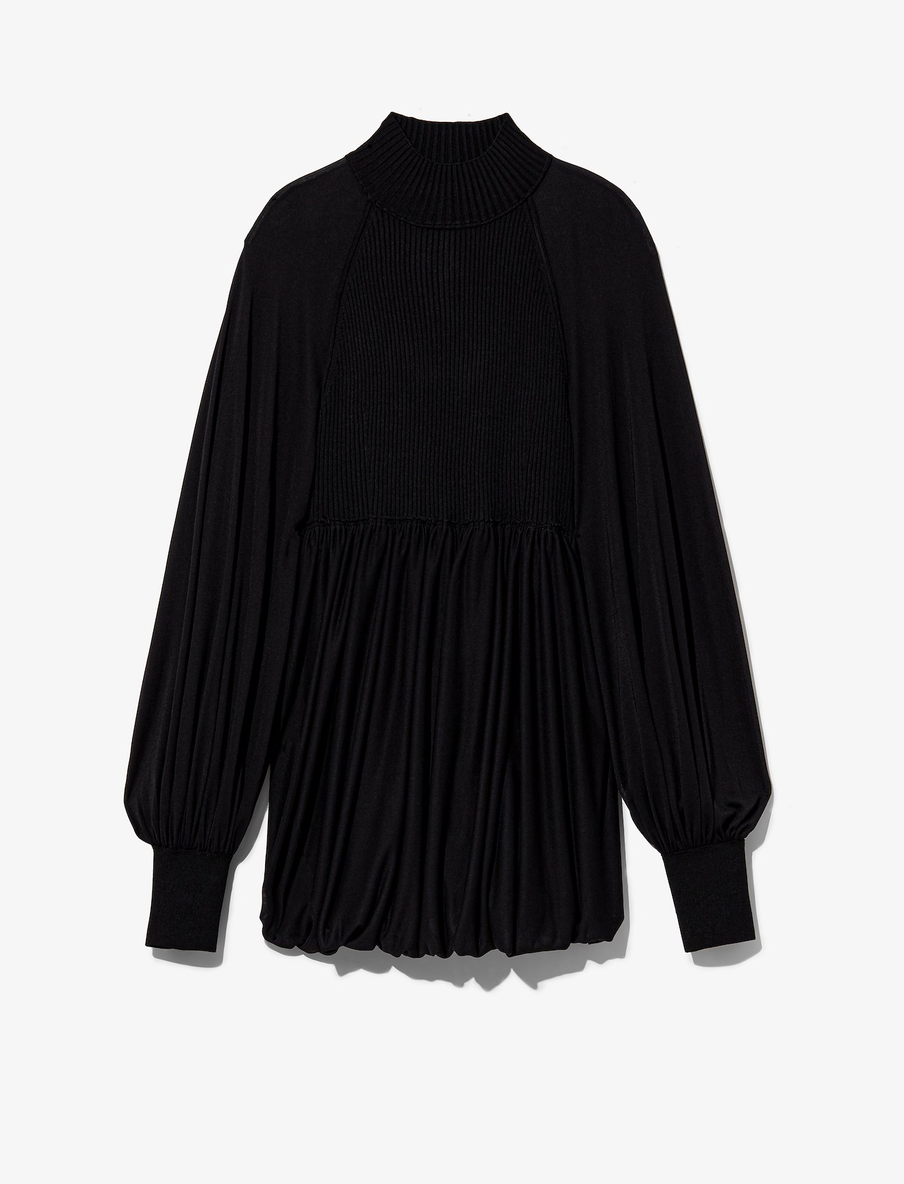 Knit Gauze Combo Draped Top #4