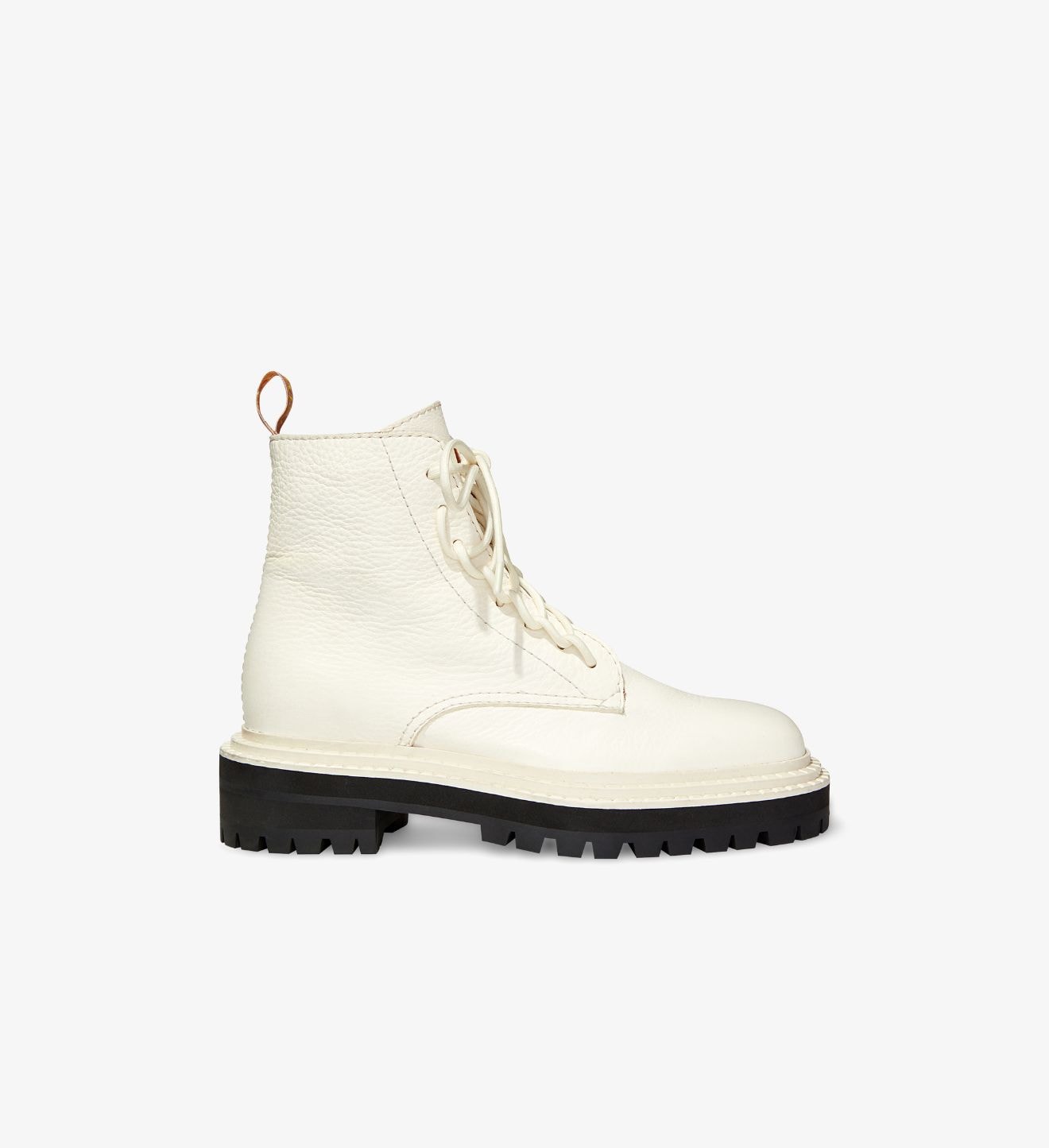 lace up boots white