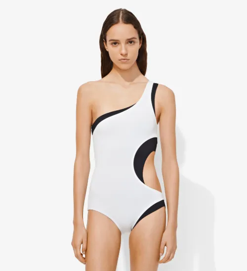 Layered One Shoulder Suit