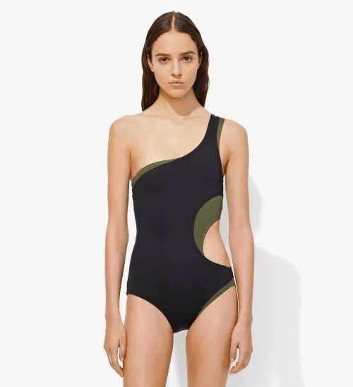 Layered One Shoulder Suit