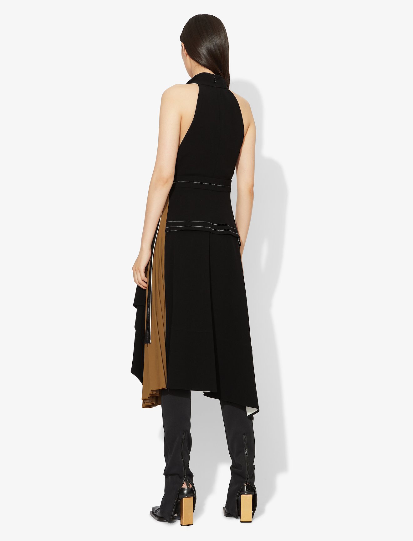 Layered Pleat Colorblock Dress #2