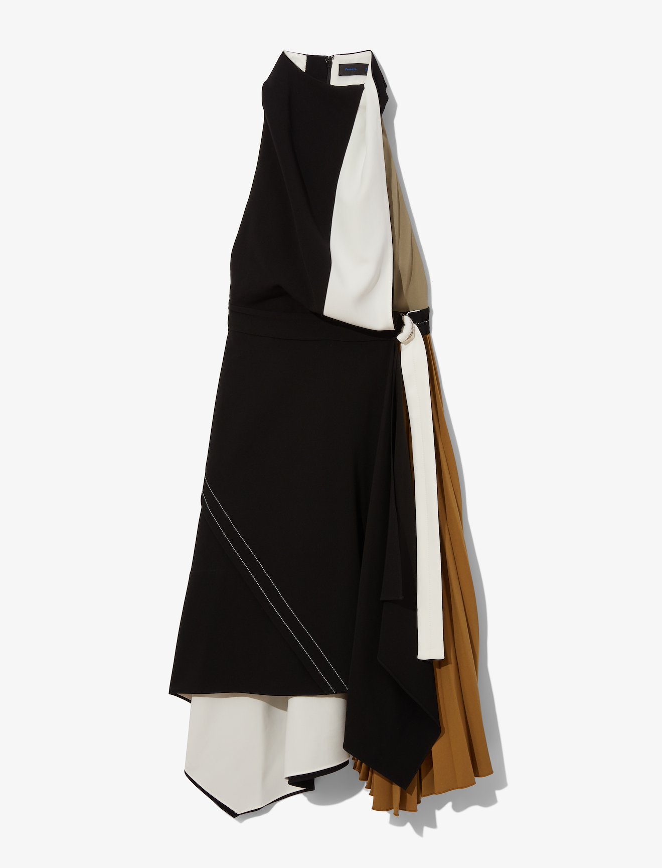 Layered Pleat Colorblock Dress #4