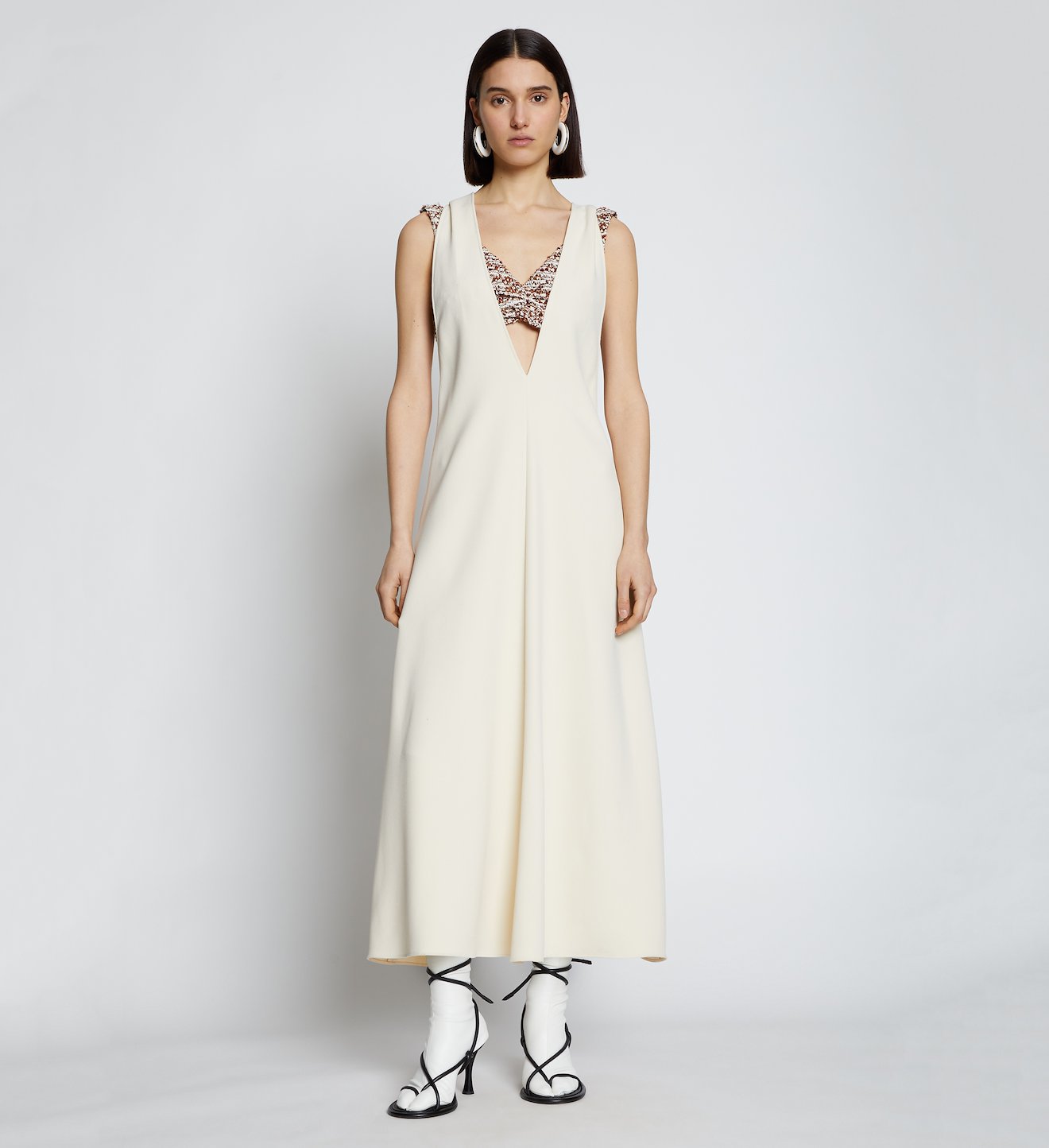 Layered V-neck Dress