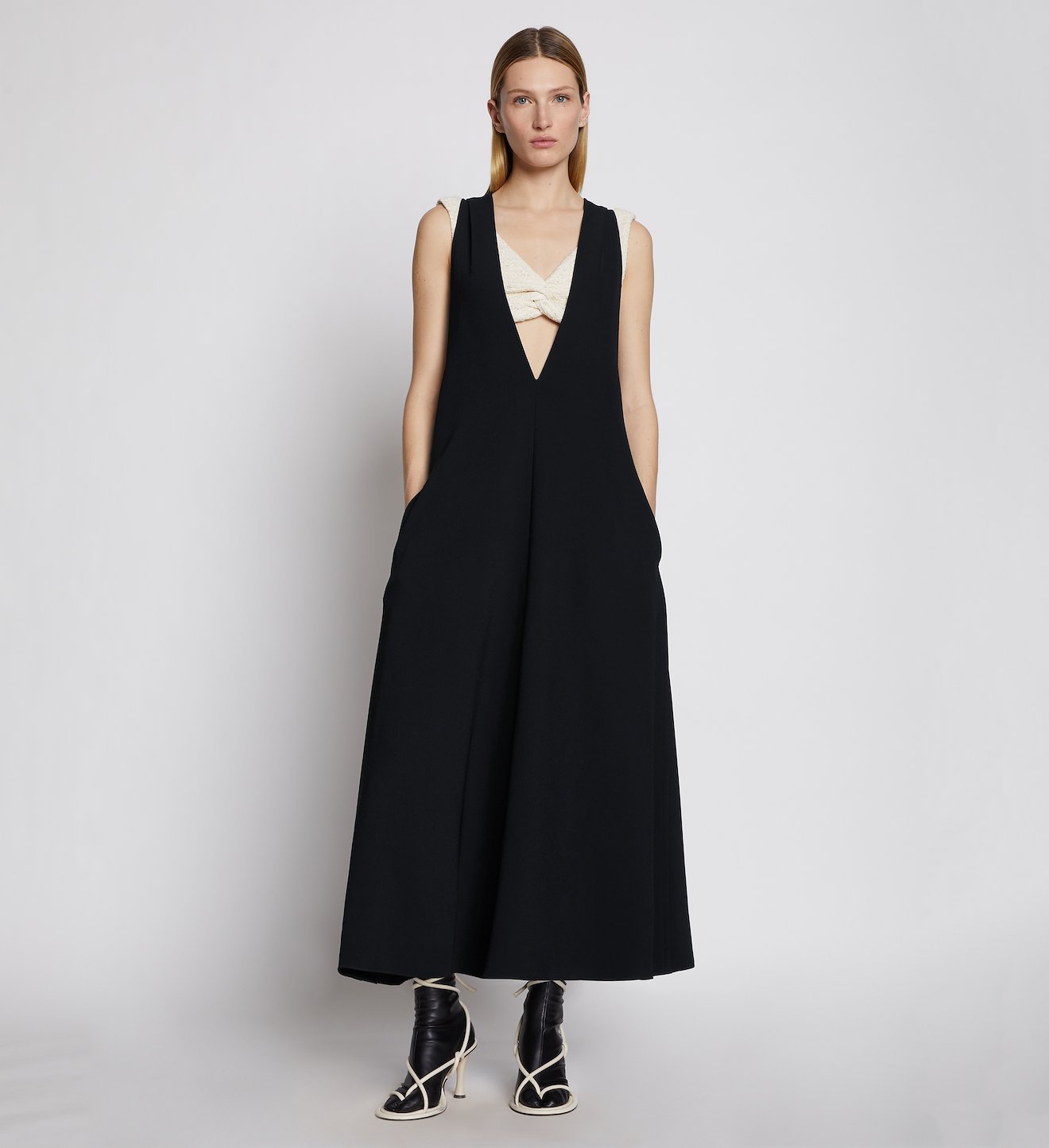 Layered V-neck Dress