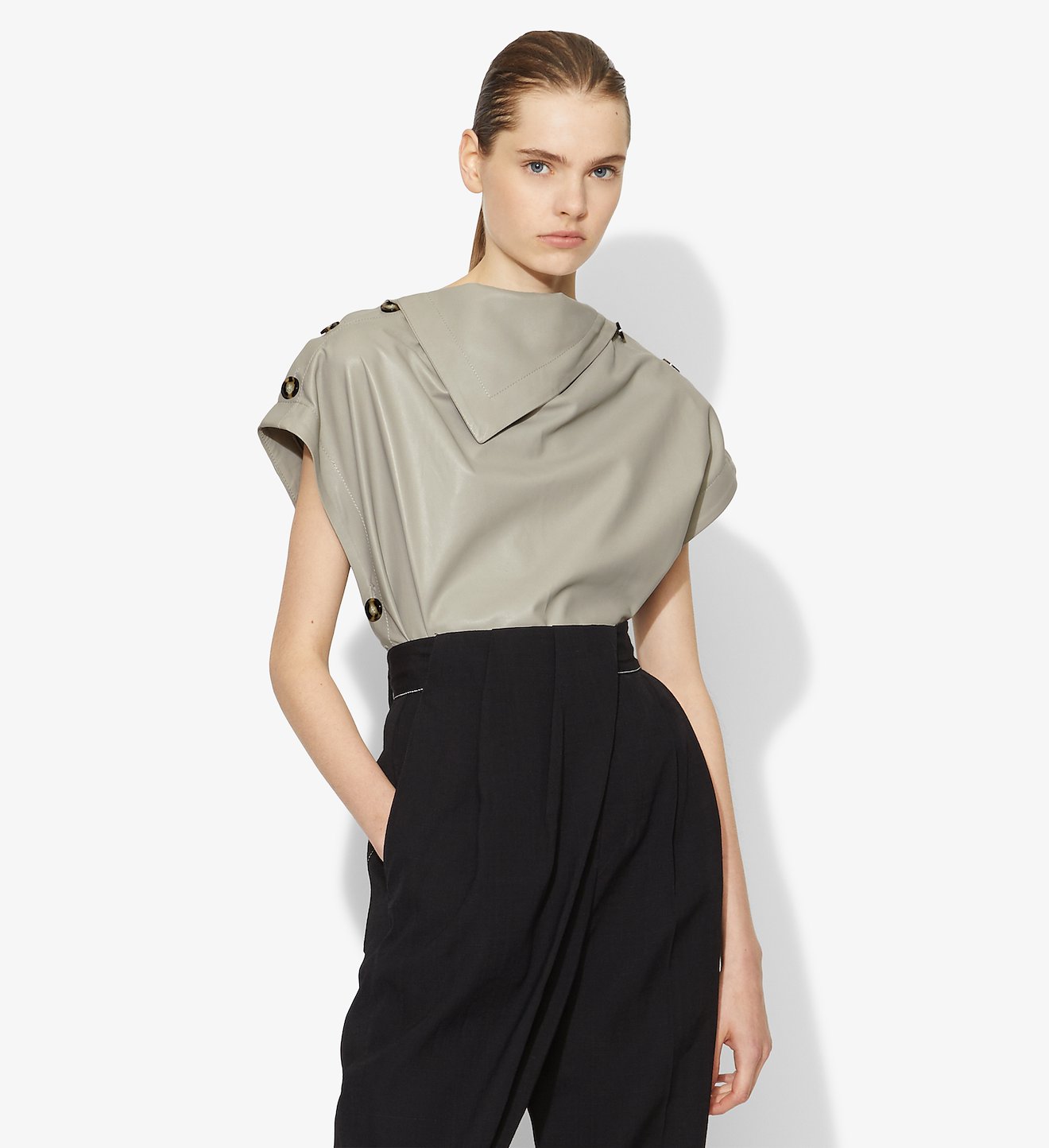 Leather Bandana Neck Top