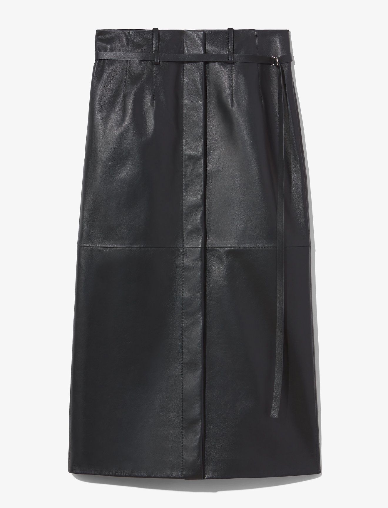 Leather Button Front Skirt #4