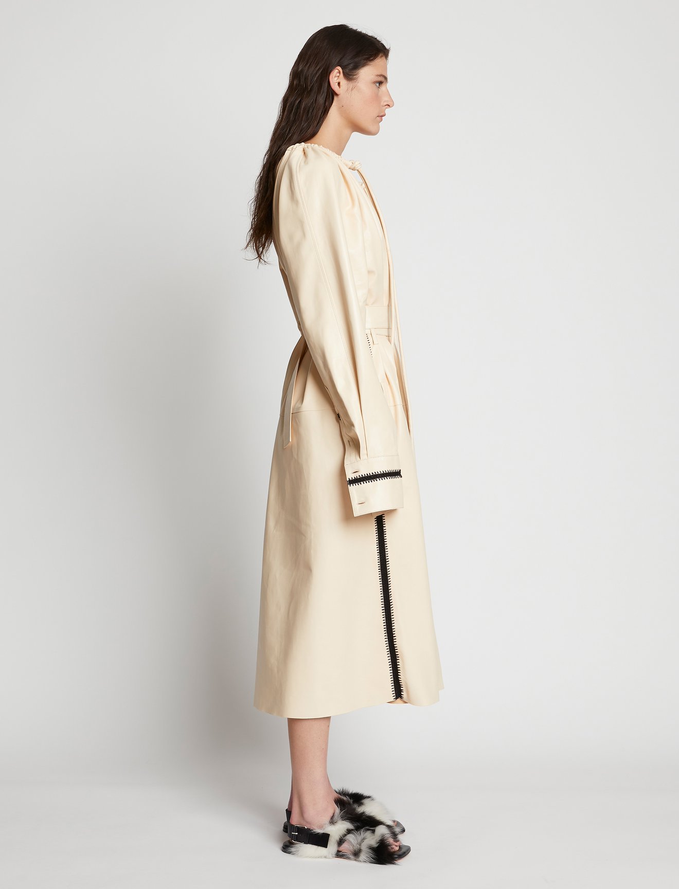 Leather Crochet Seamed Dress #1