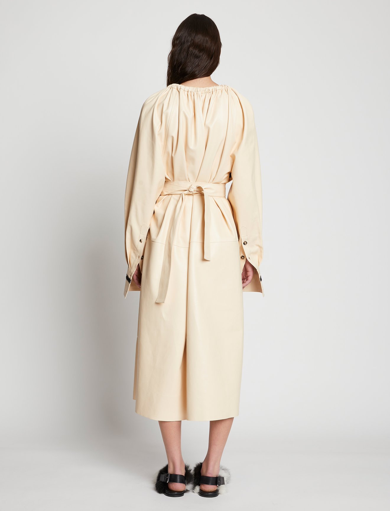 Leather Crochet Seamed Dress #2